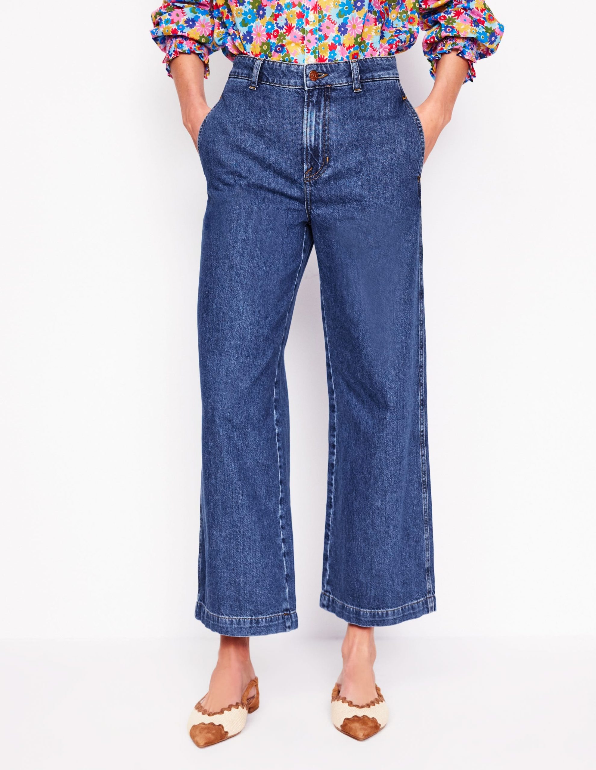 Cropped Fluid Jeans-Mid Vintage - Image 5