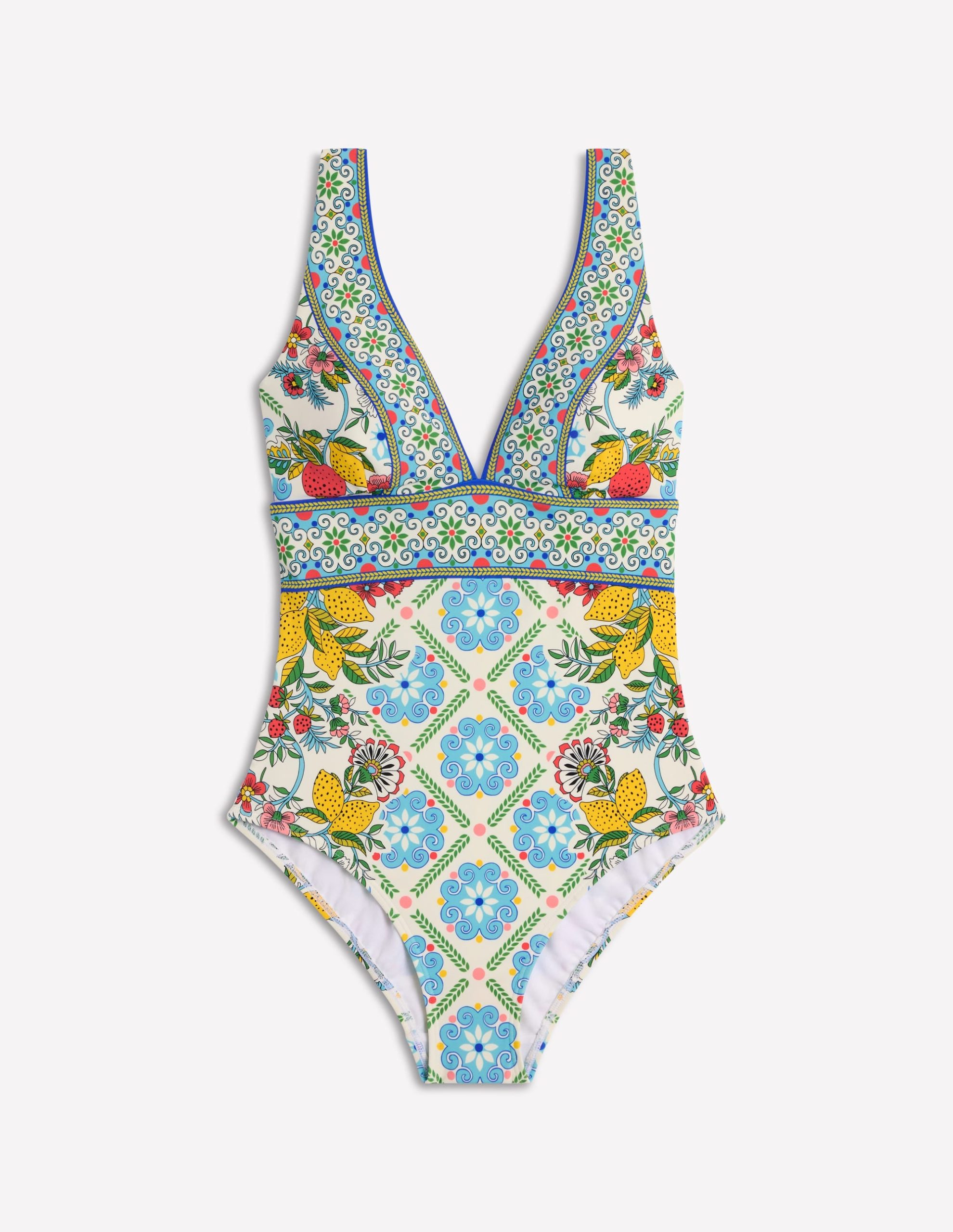 Porto V-Neck Swimsuit-Multi. Citrus Vine Tile - Image 8