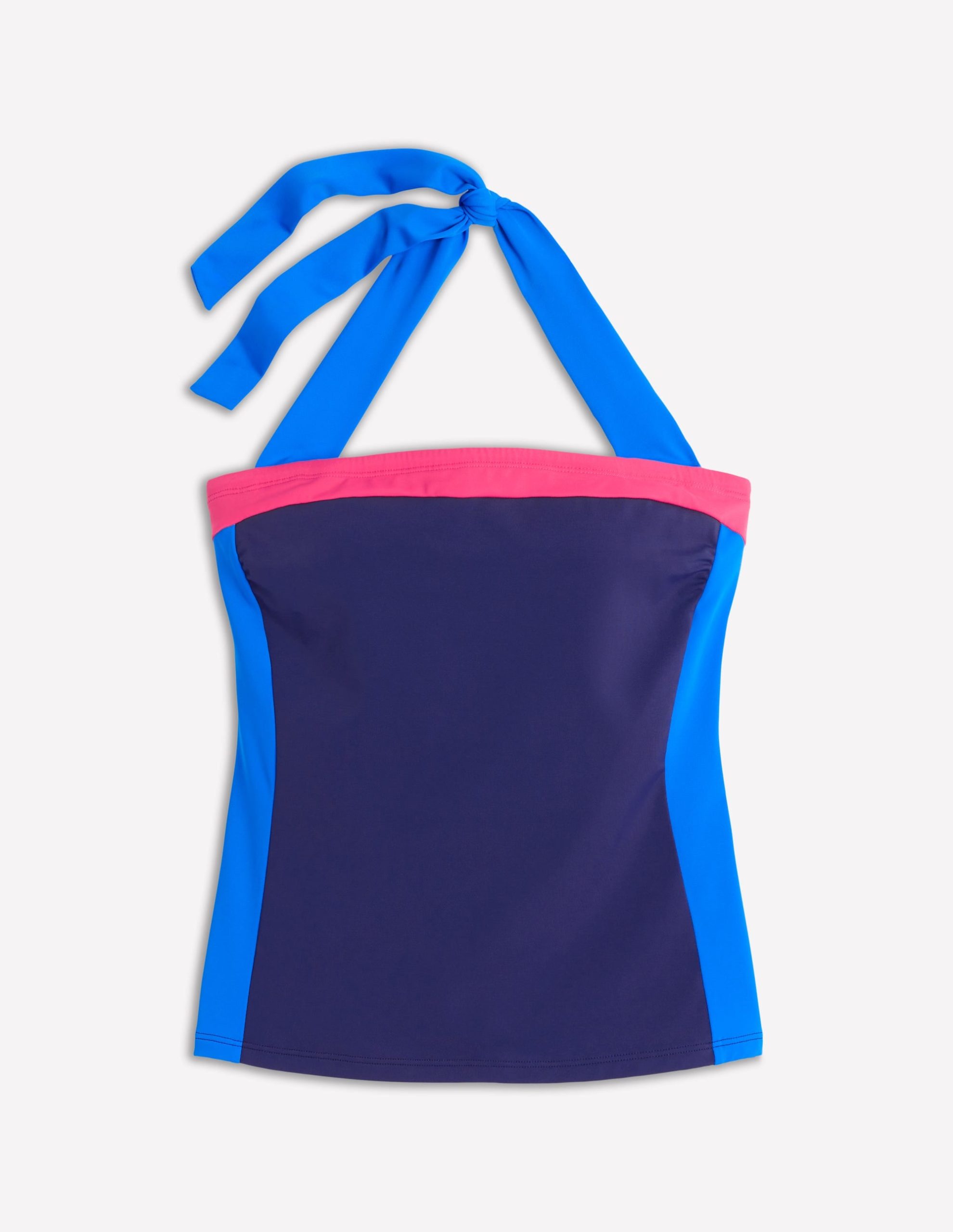 Santorini Tankini Top-Navy/ Coral Punch Pink/ Blue - Image 7