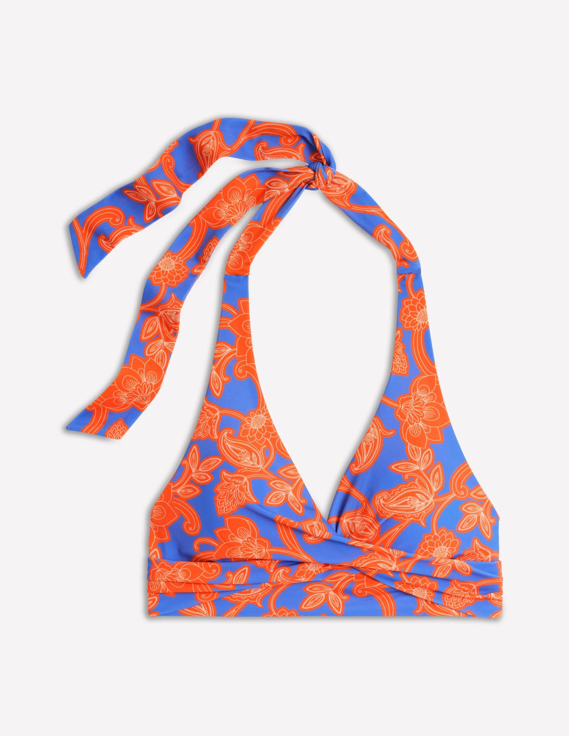 Levanzo Halter Bikini Top-Jaffa Orange. Paisley Whirl - Image 7