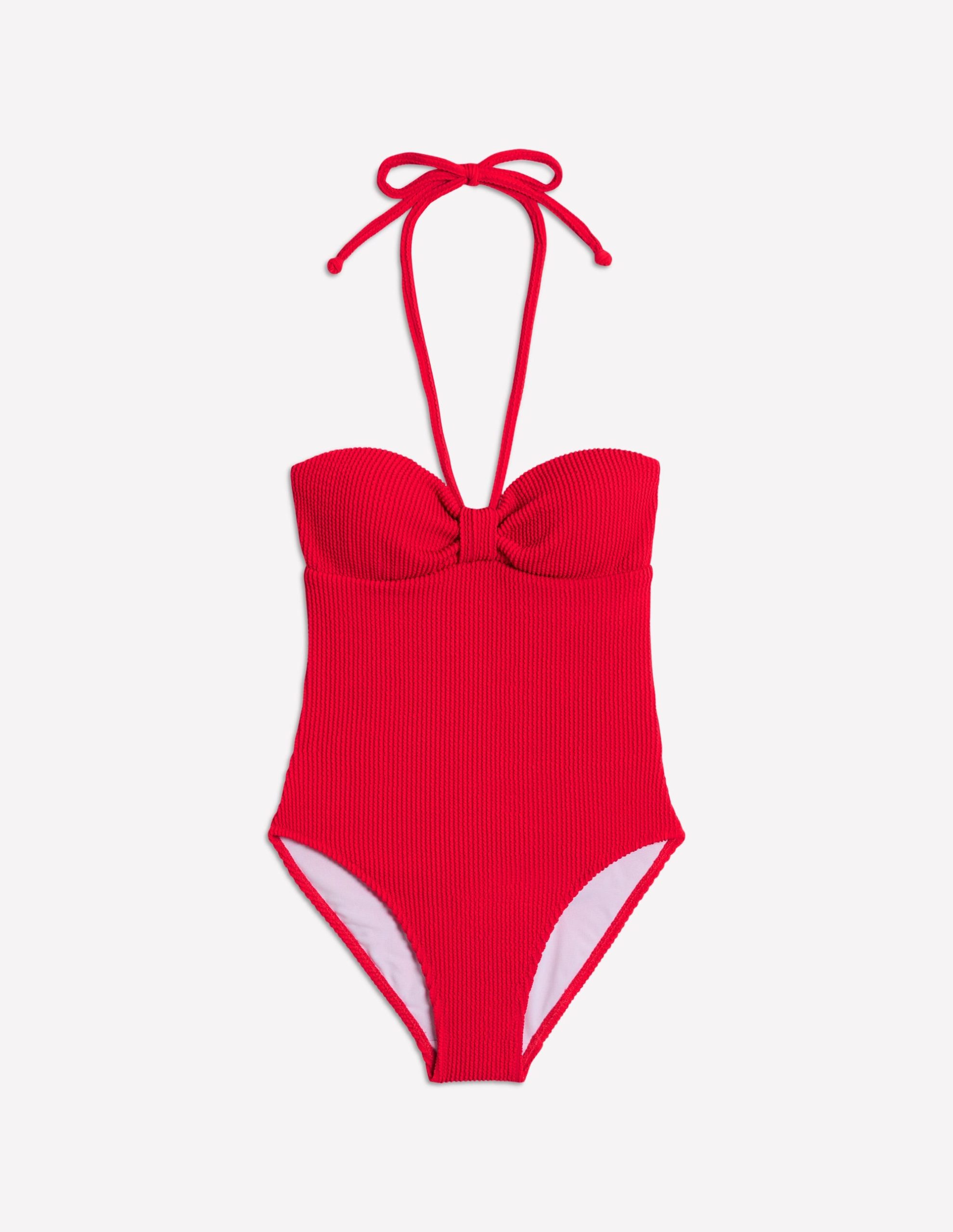 Crinkle Texture Swimsuit-Tulip Red - Image 9