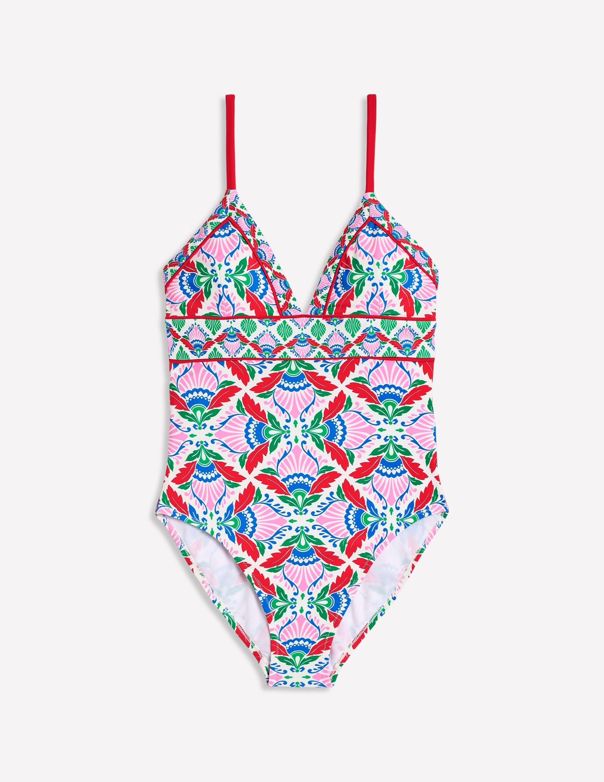 Kasos String V Neck Swimsuit-Multi. Ornate Thistle - Image 5