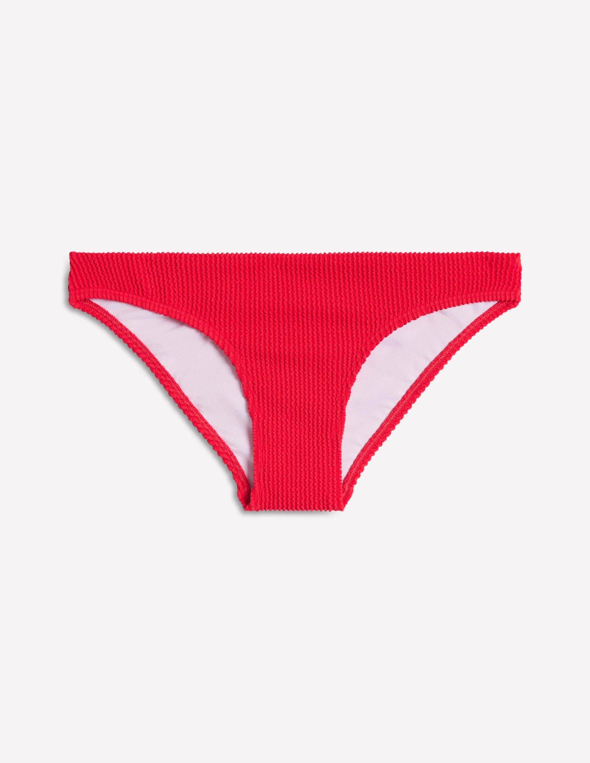 Crinkle Texture Bikini Bottoms-Tulip Red - Image 9