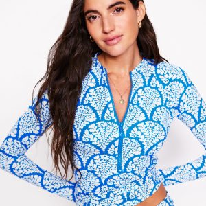 Sun Safe Raglan Rash Vest-Bright Blue. Blossomy