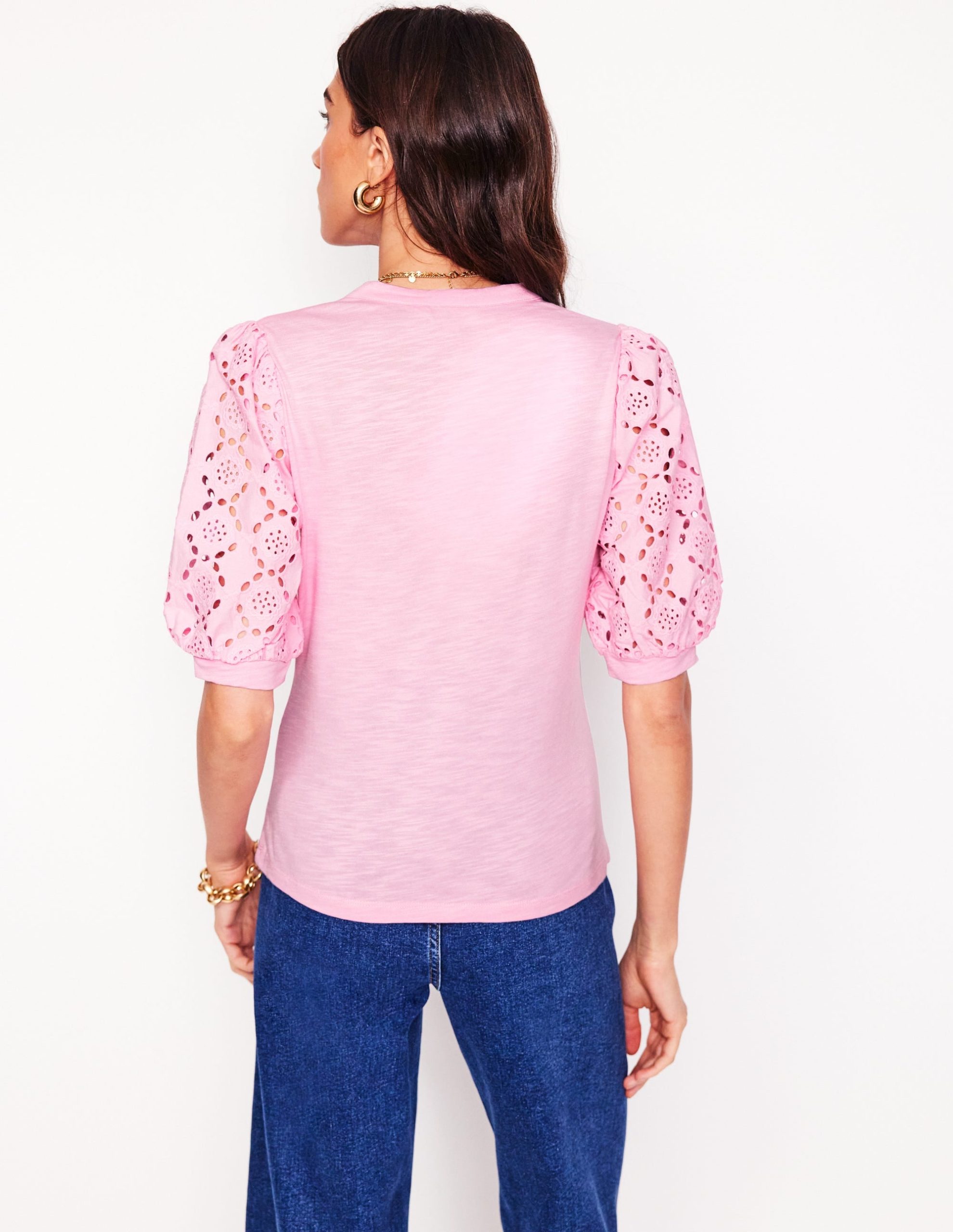Eden Puff Sleeve Henley Top-Soft Pink - Image 4