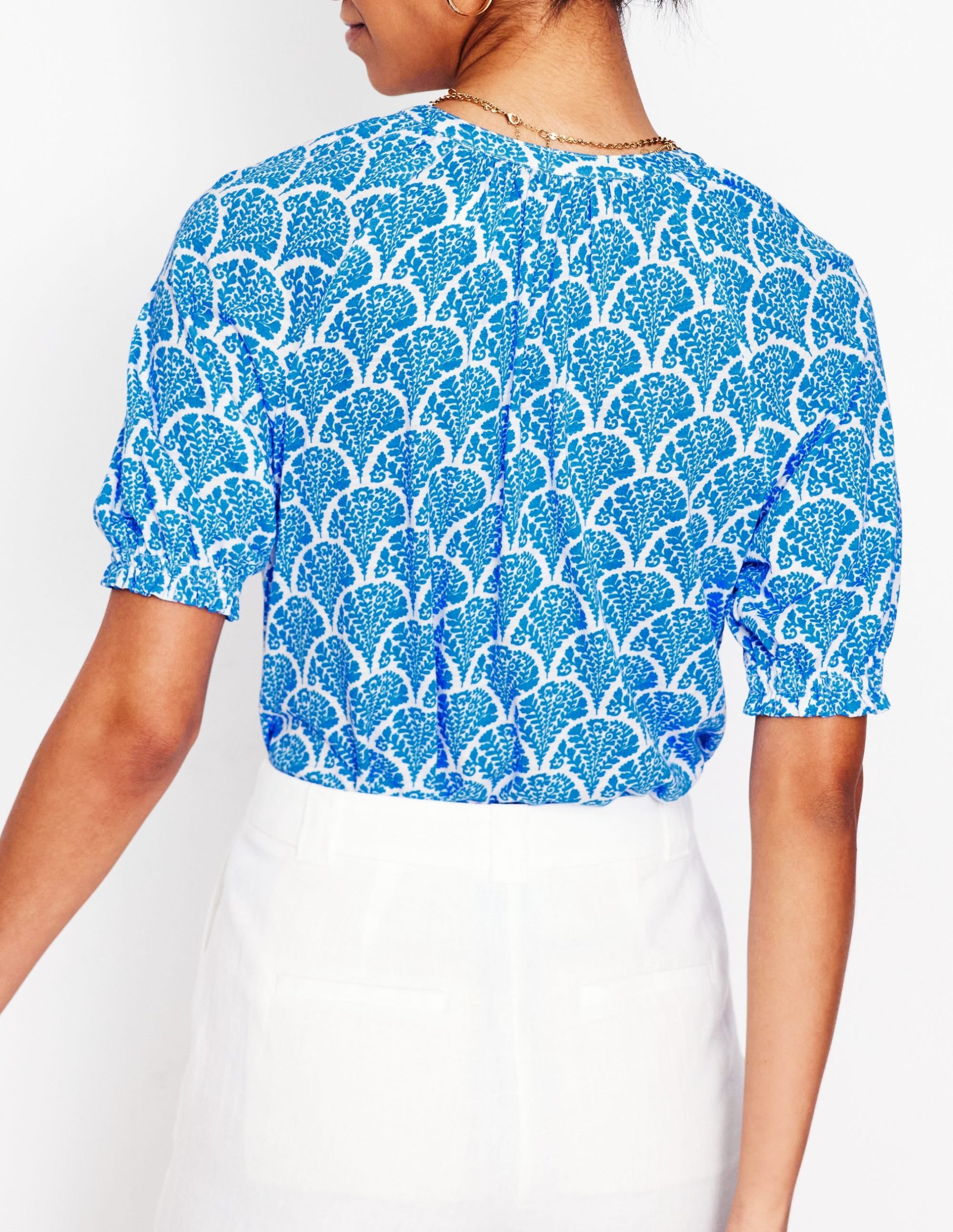 Isla Jersey Shirt-Cerulean Blue. Blossomy - Image 5