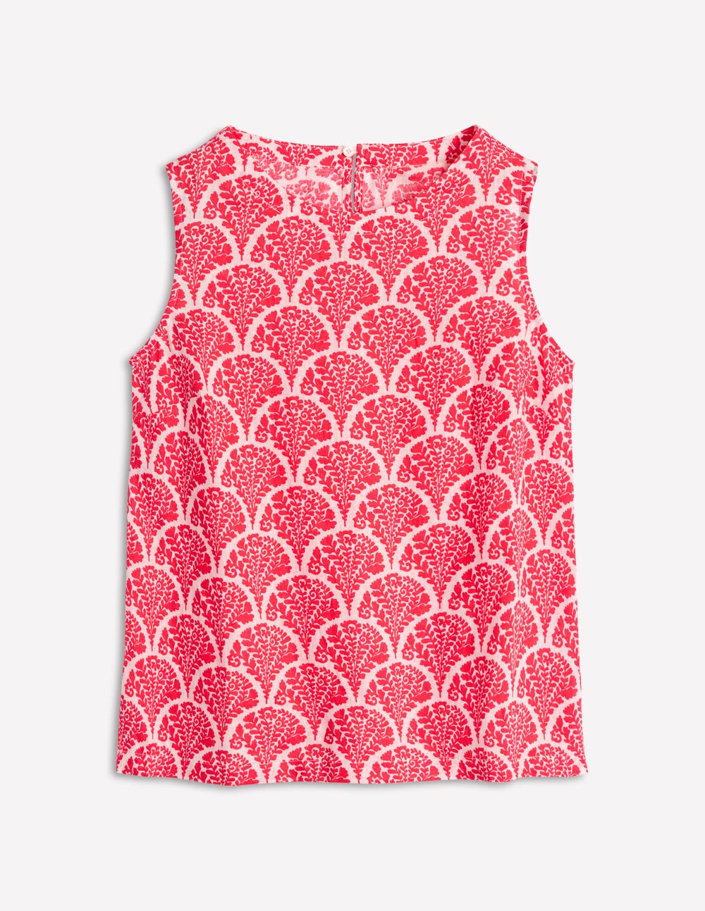 Linen Shell Top-Jam Red. Blossomy - Image 7