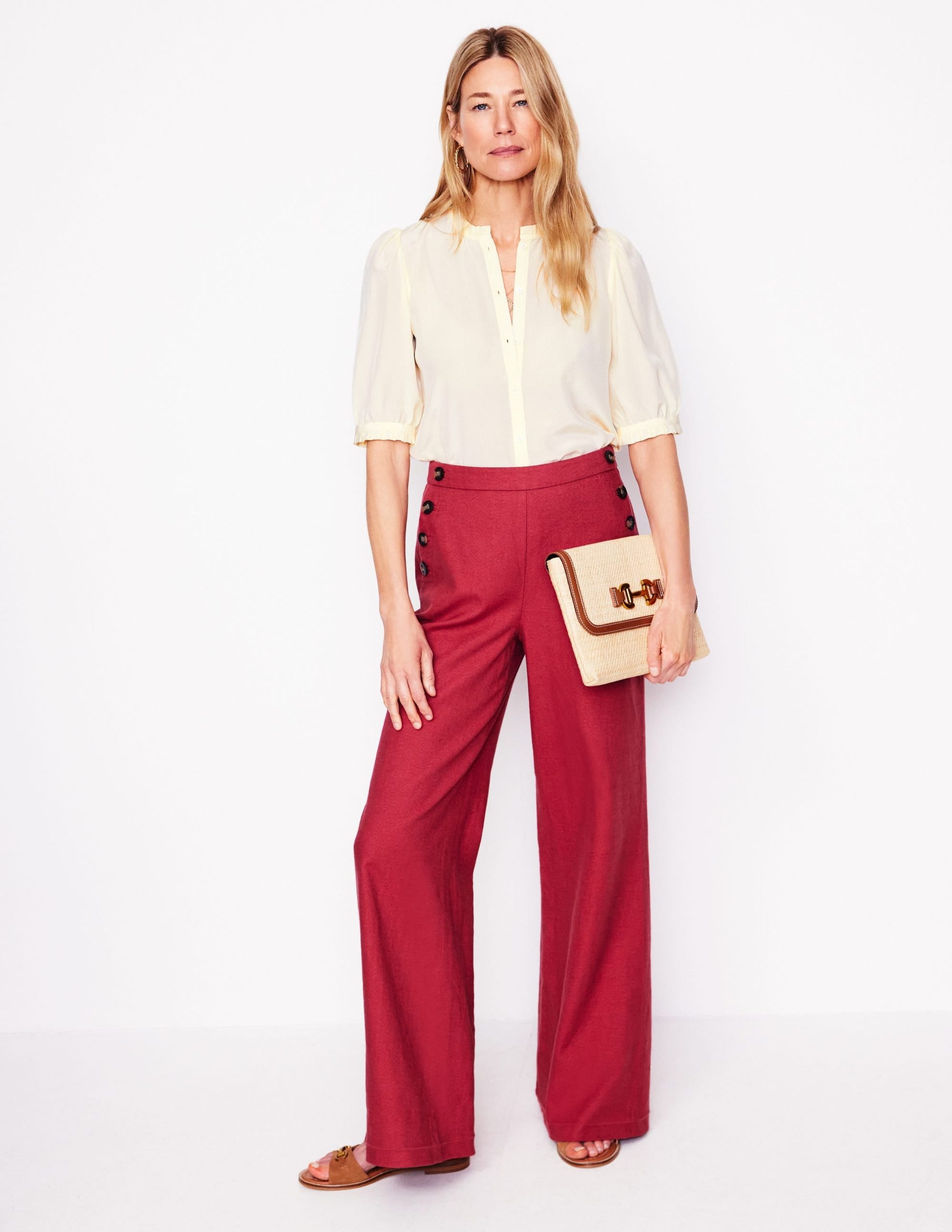 Frill Detail Silk Top-Ivory - Image 5