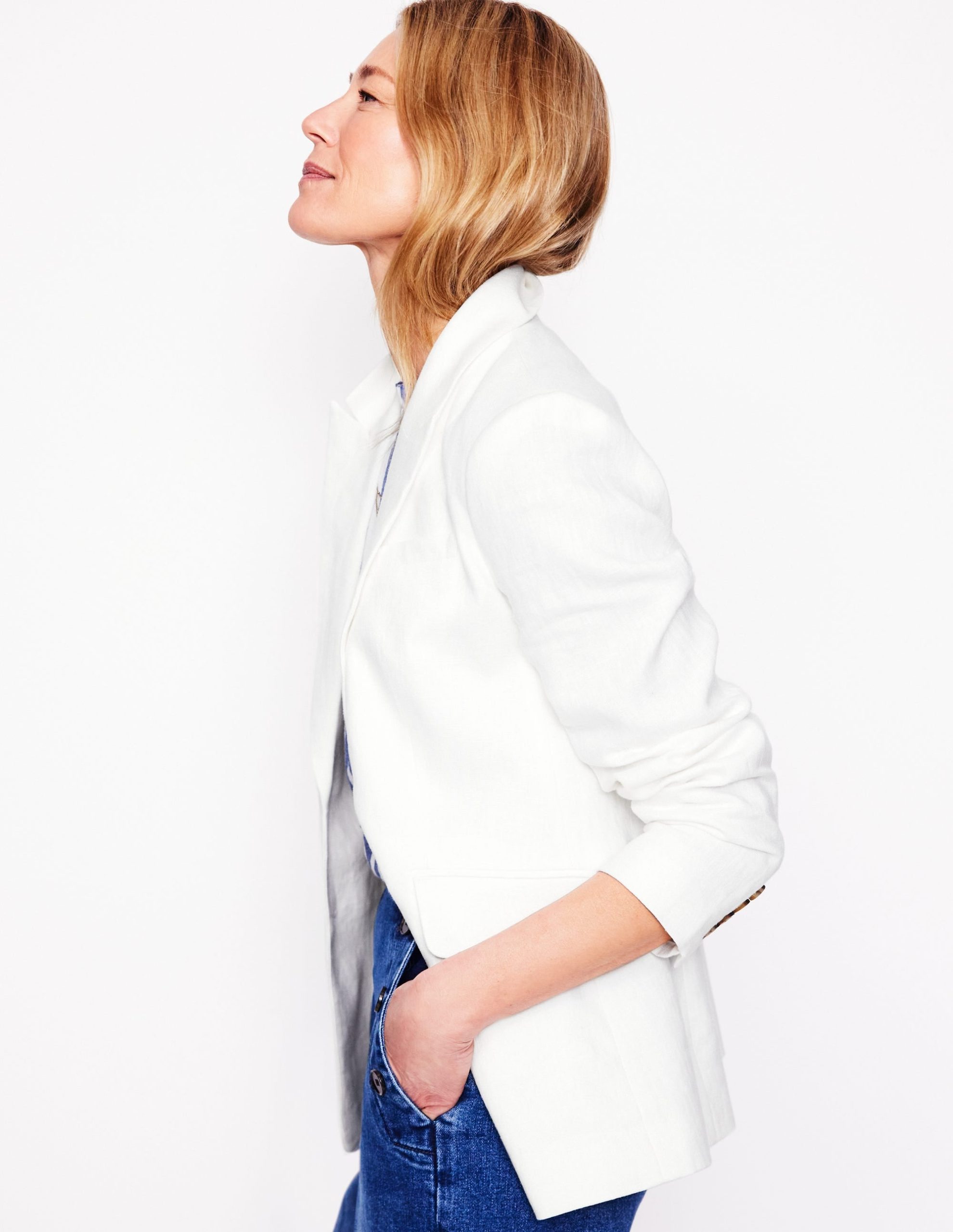 Stamford Linen Blazer-White - Image 6