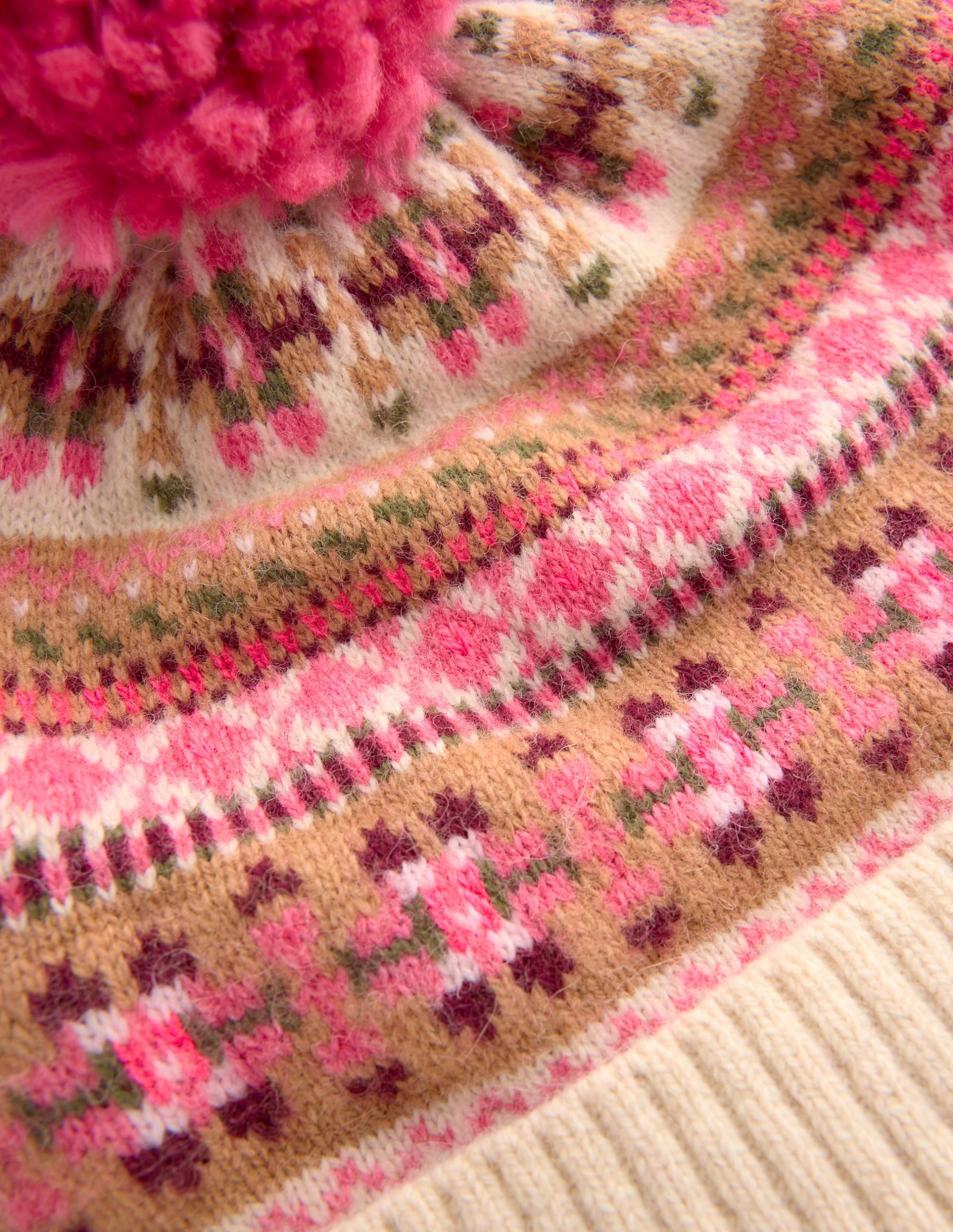 Edie Fair Isle Beanie-Pink - Image 3