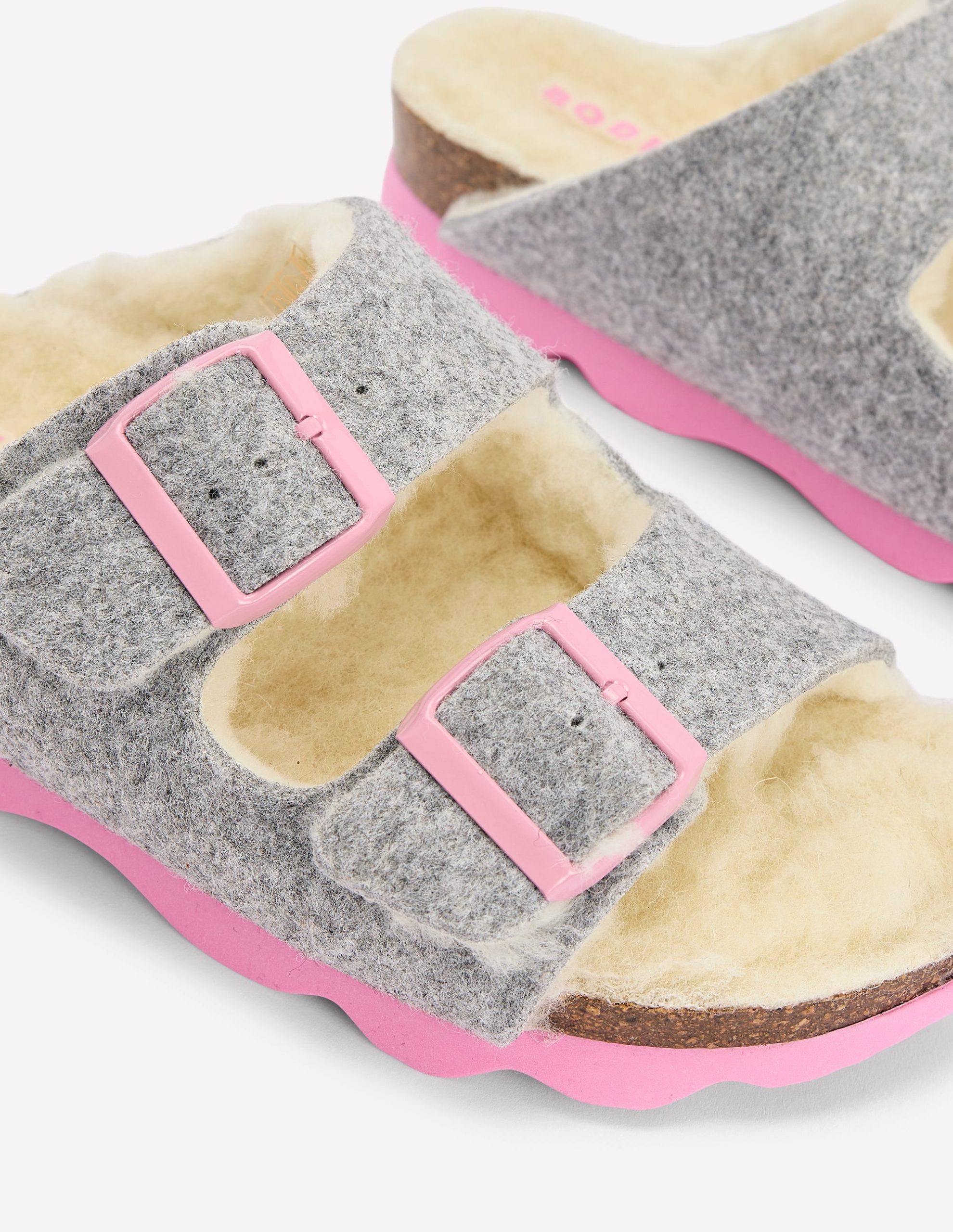 Double Strap Buckle Slipper-Grey - Image 4