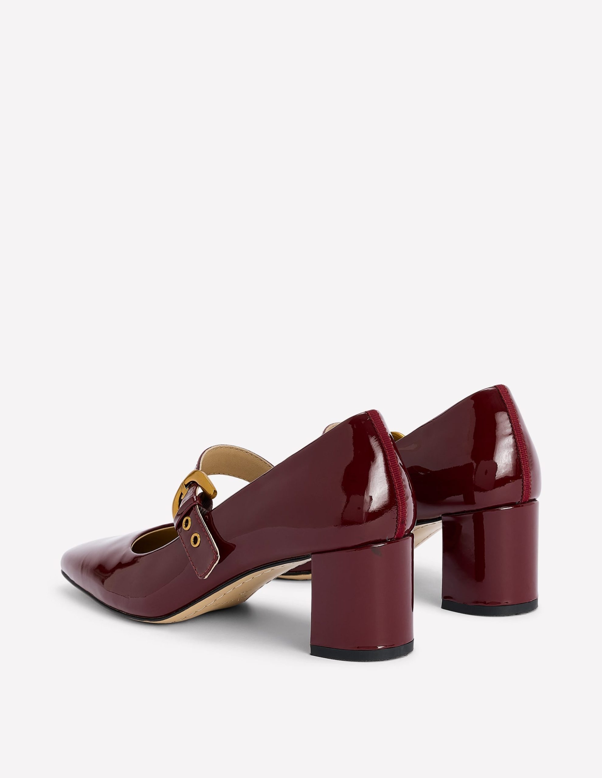 Heeled Buckle Mary Janes-Oxblood - Image 4