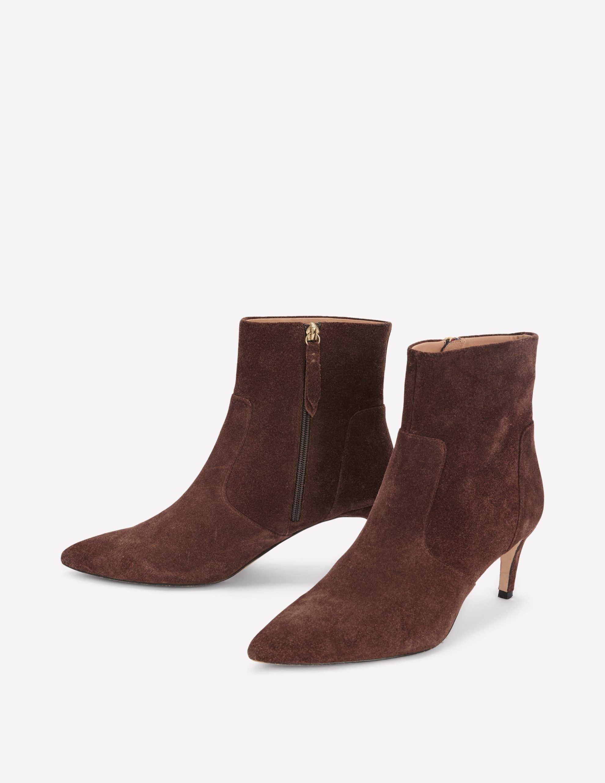 Mid Heel Ankle Boots-Bitter Chocolate - Image 4