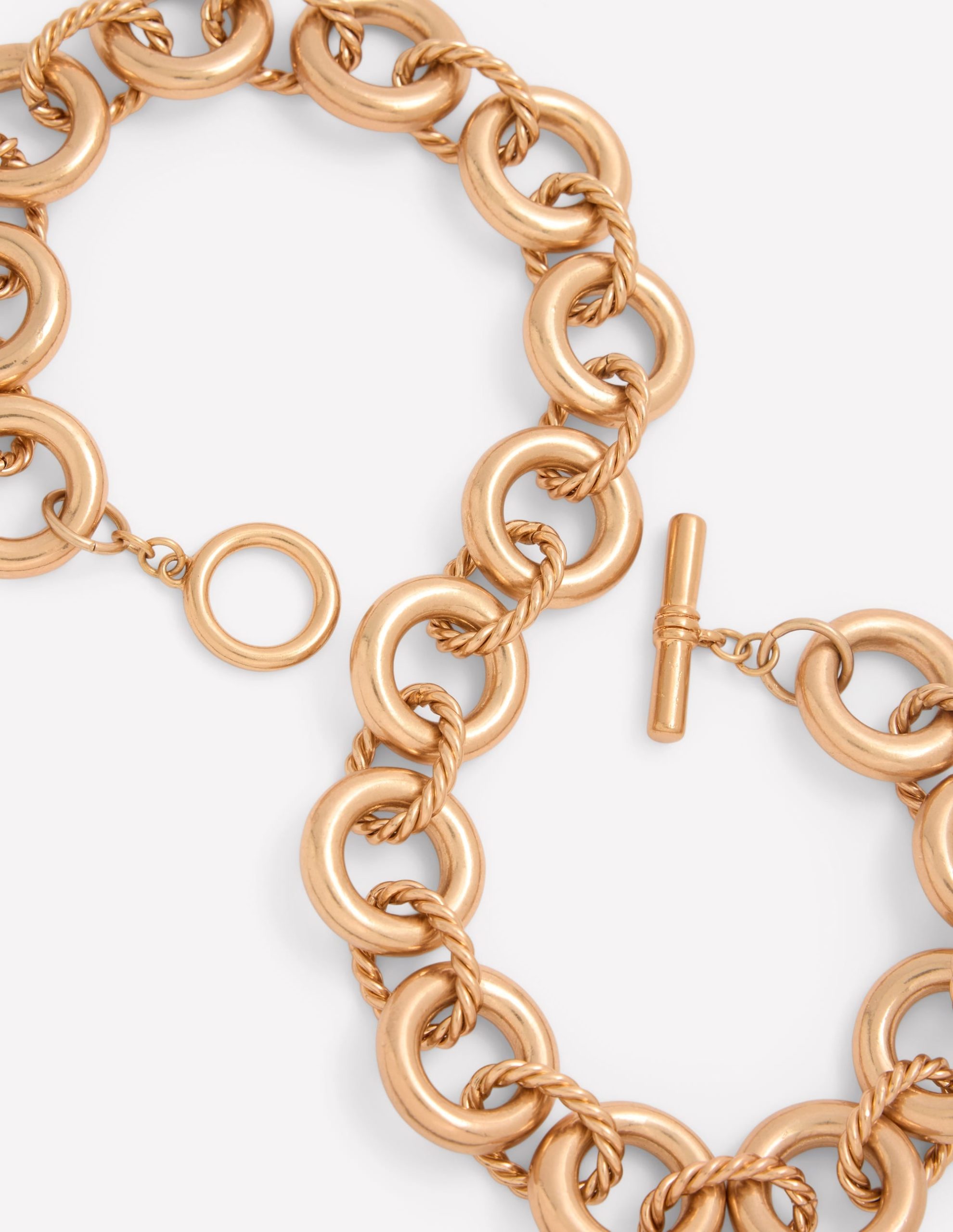 Double Twist Chain Necklace-Gold Colour - Image 3