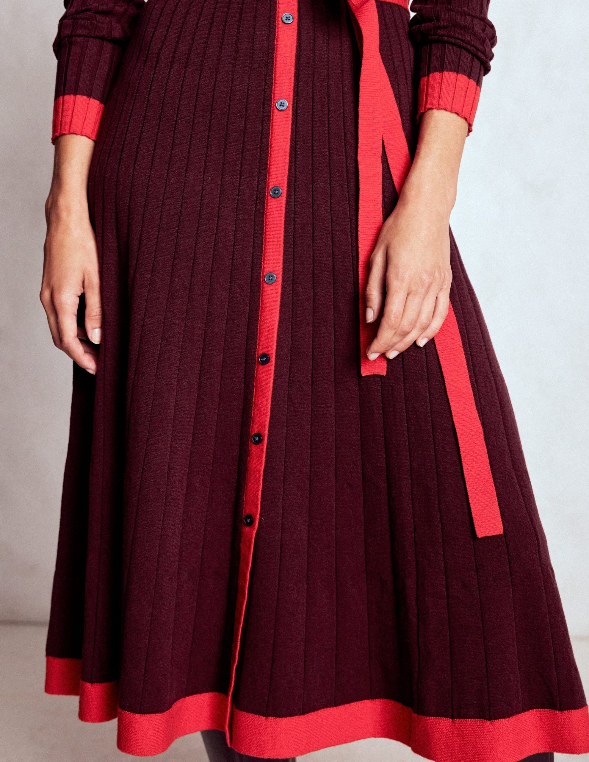 Rachel Knitted Shirt Dress-Deep Wisteria - Image 2