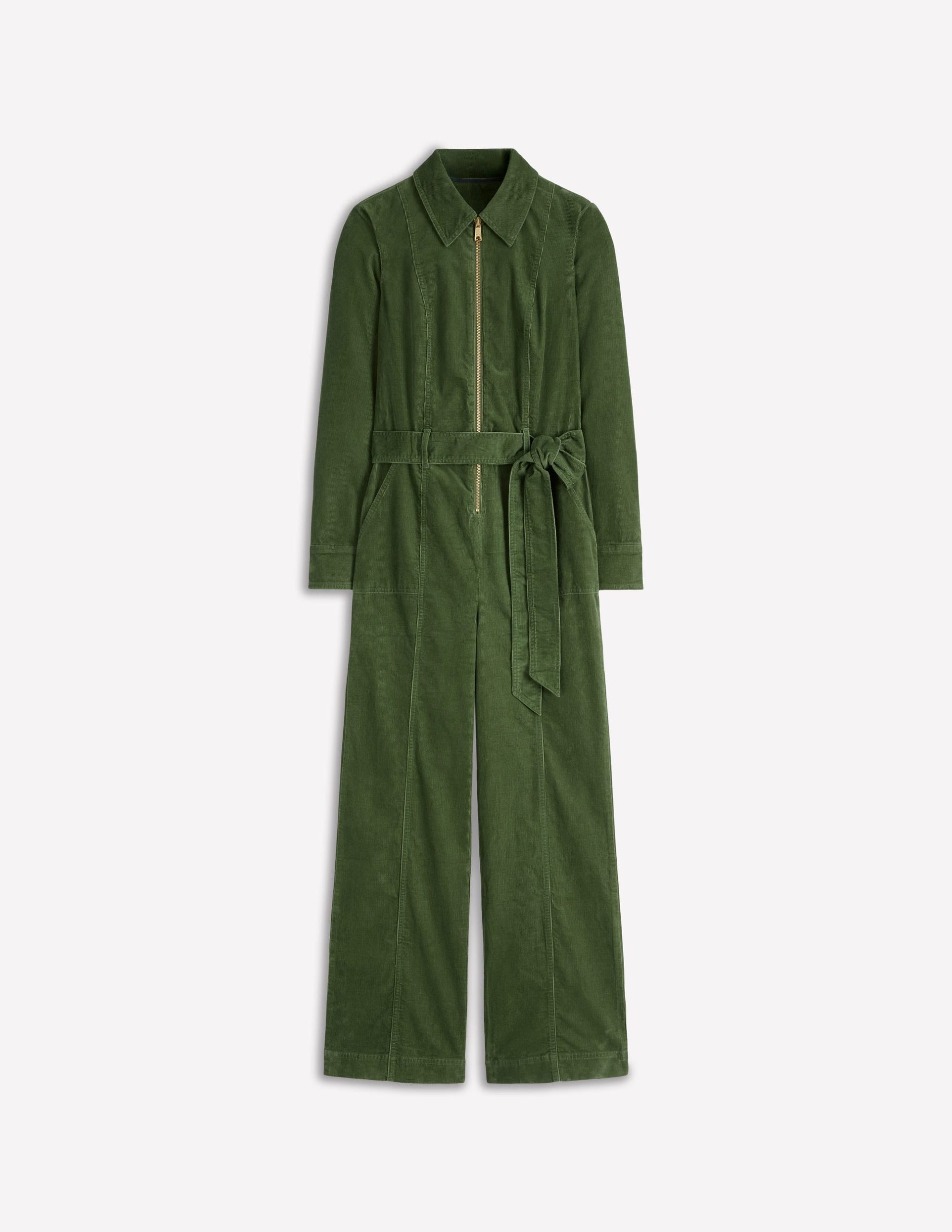 Zip Up Cord LS Jumpsuit-Fern - Image 5