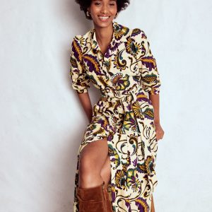 Clara Cord Midi Dress-Multi. Ornate Meadow