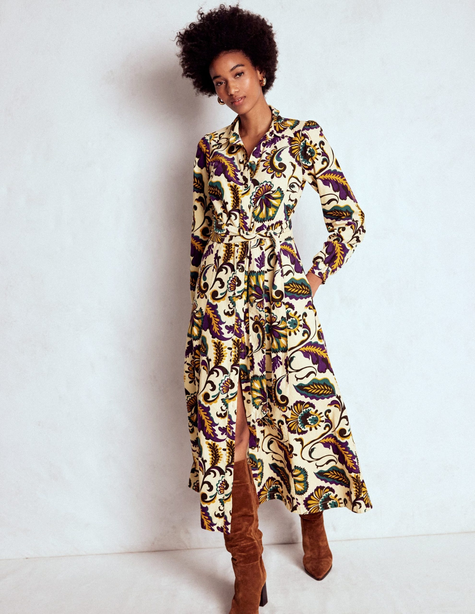 Clara Cord Midi Dress-Multi. Ornate Meadow - Image 4