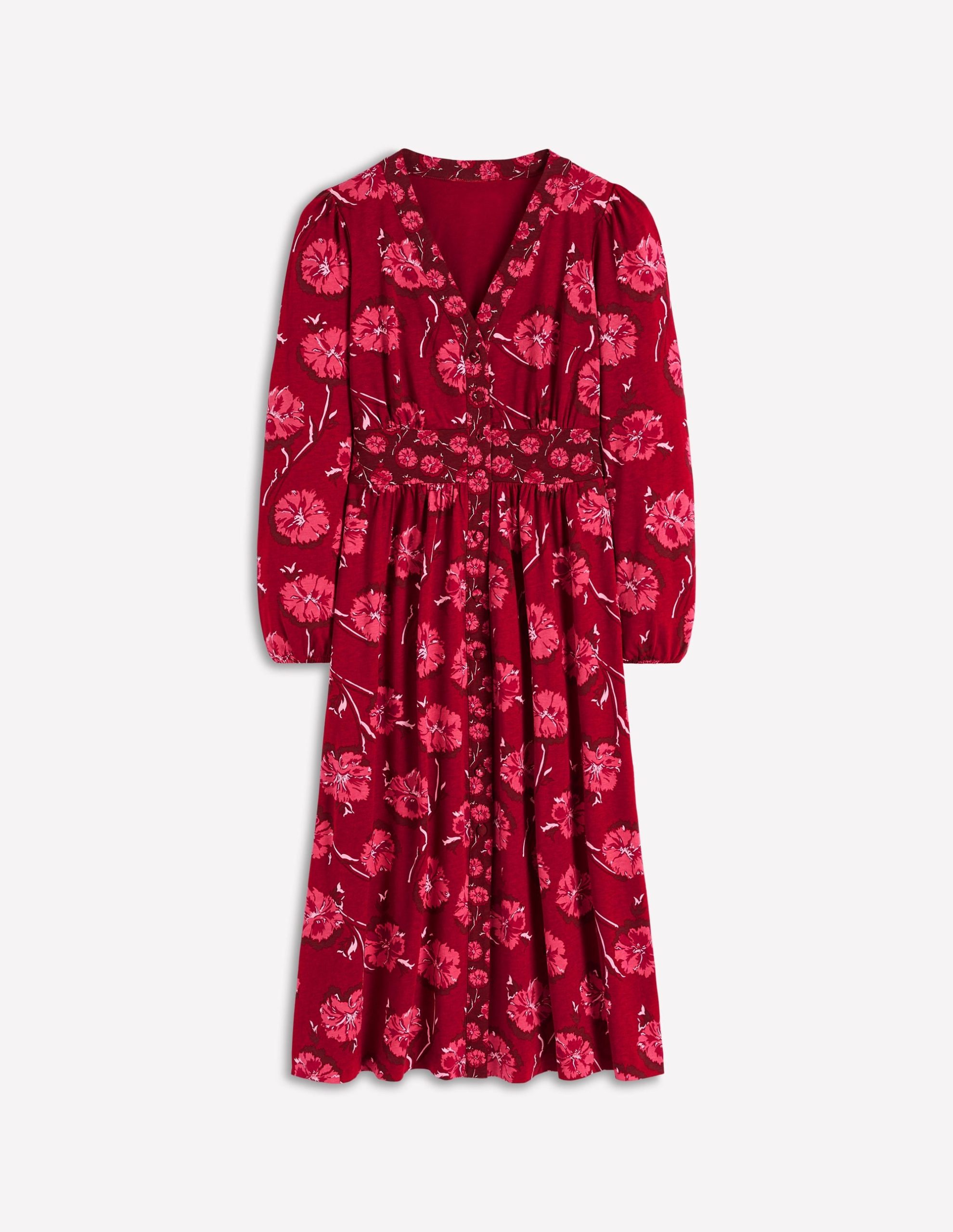 Natalia Long Sleeve Tea Dress-Red. Delicate Carnation - Image 7