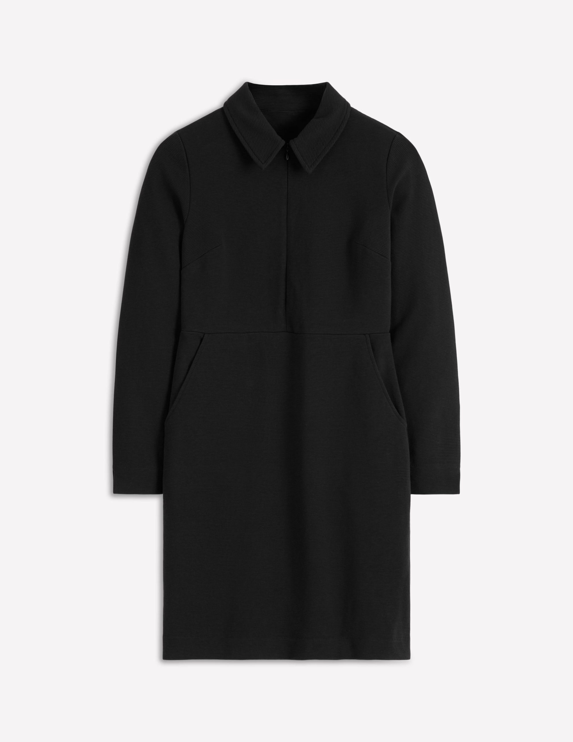 Cam Zip-up Ottoman Dress-Black - Image 5