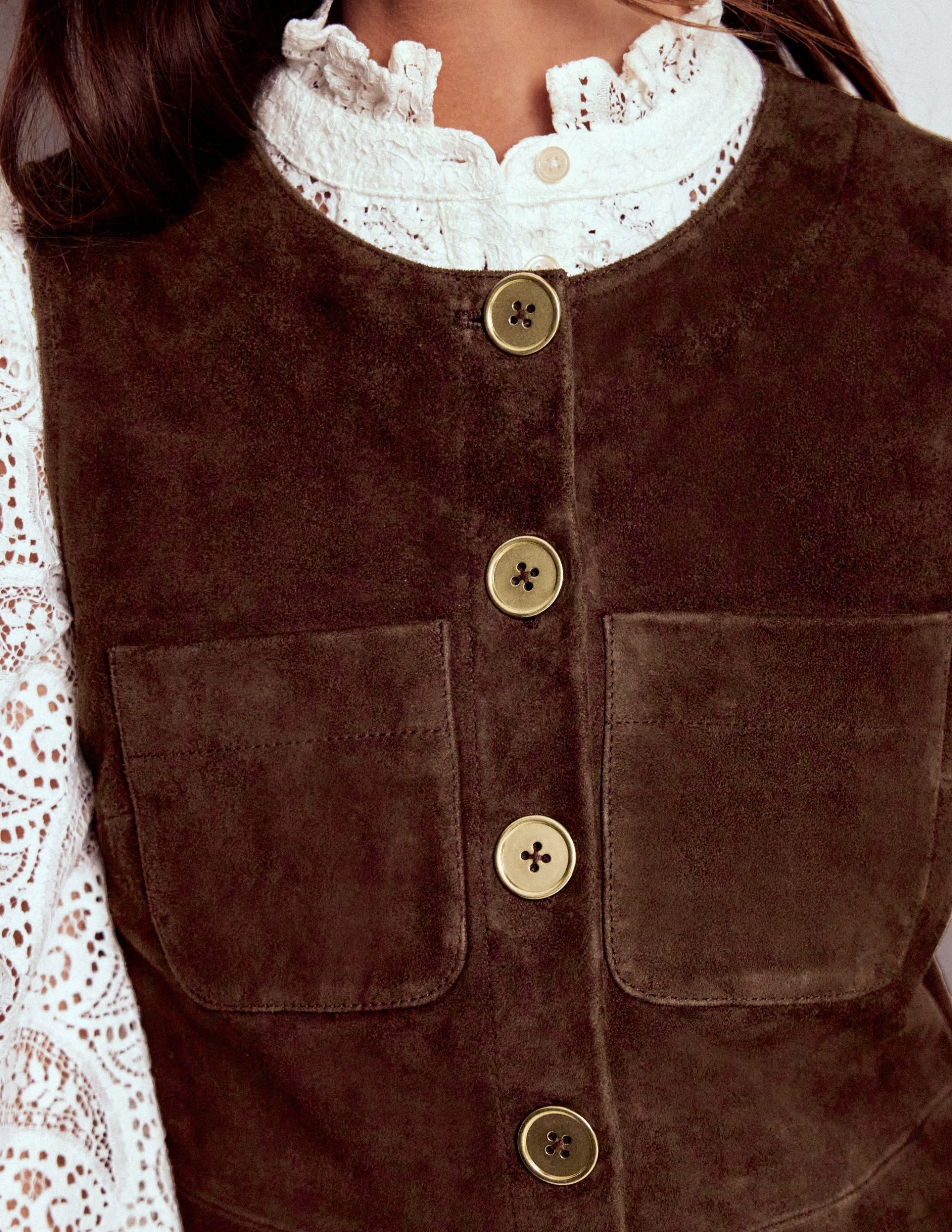 Evelyn Suede Shift Dress-Dark Chocolate - Image 2