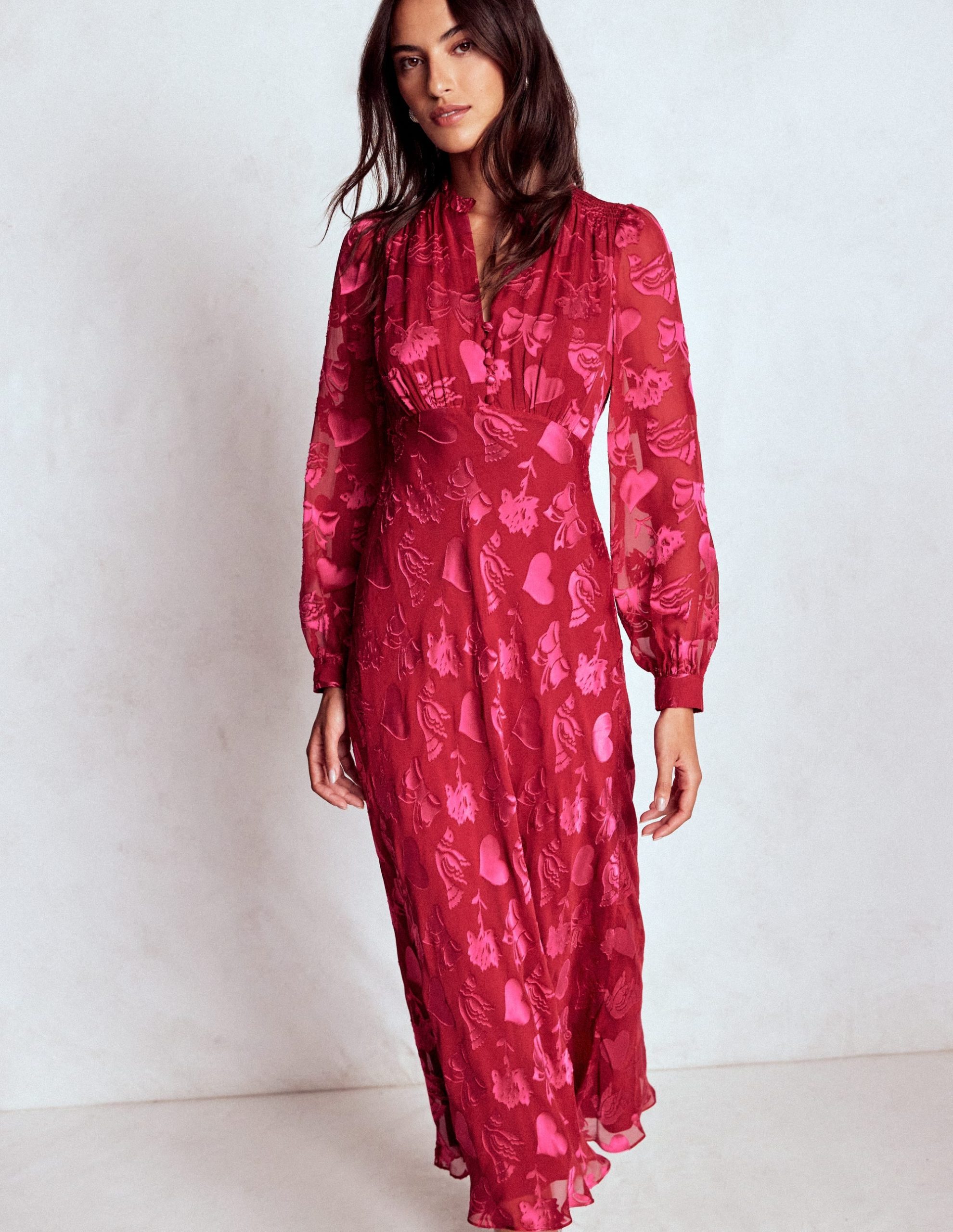 Cassie Devore Midi Tea Dress-Pink Peony. Dainty Medley - Image 2