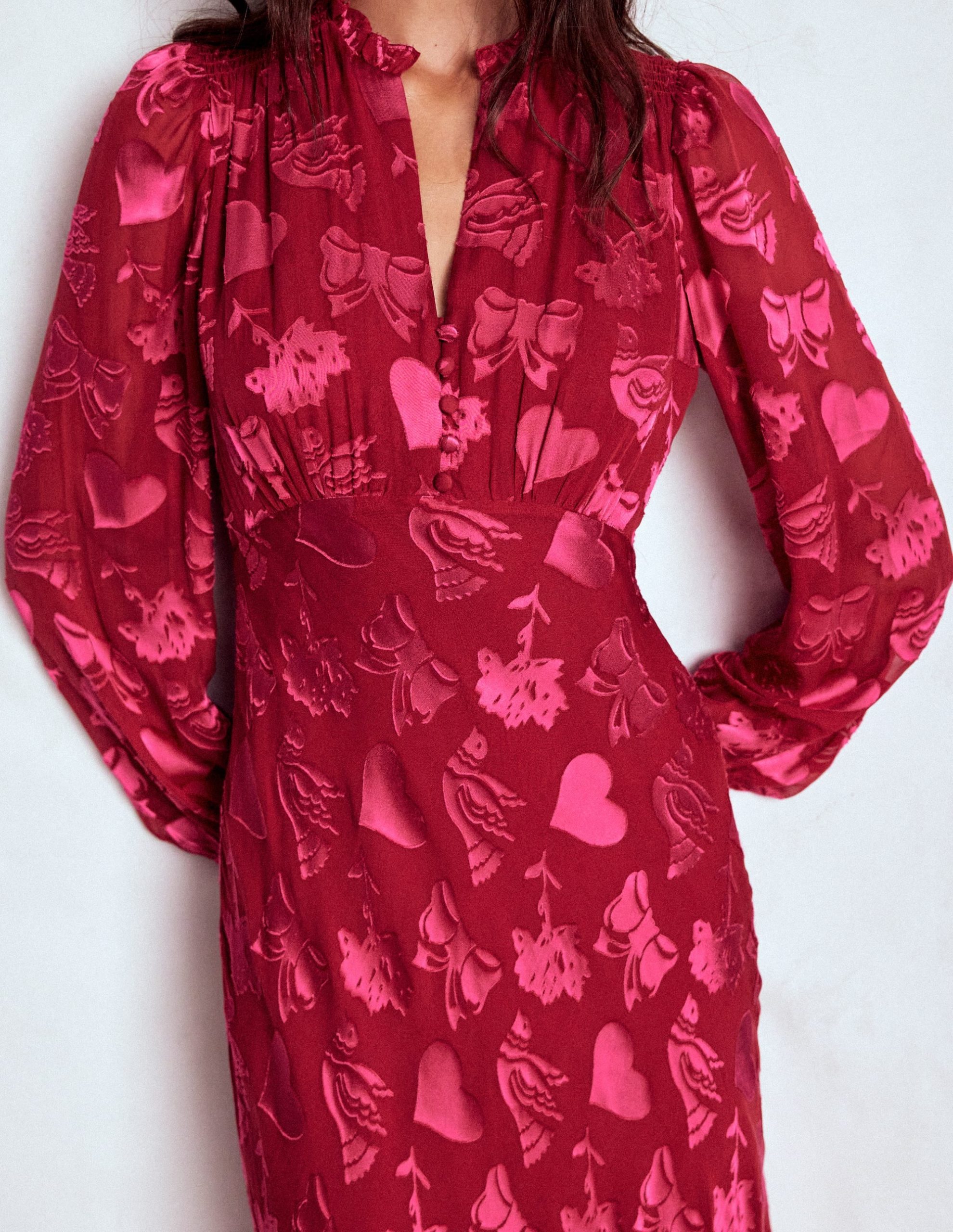 Cassie Devore Midi Tea Dress-Pink Peony. Dainty Medley - Image 3