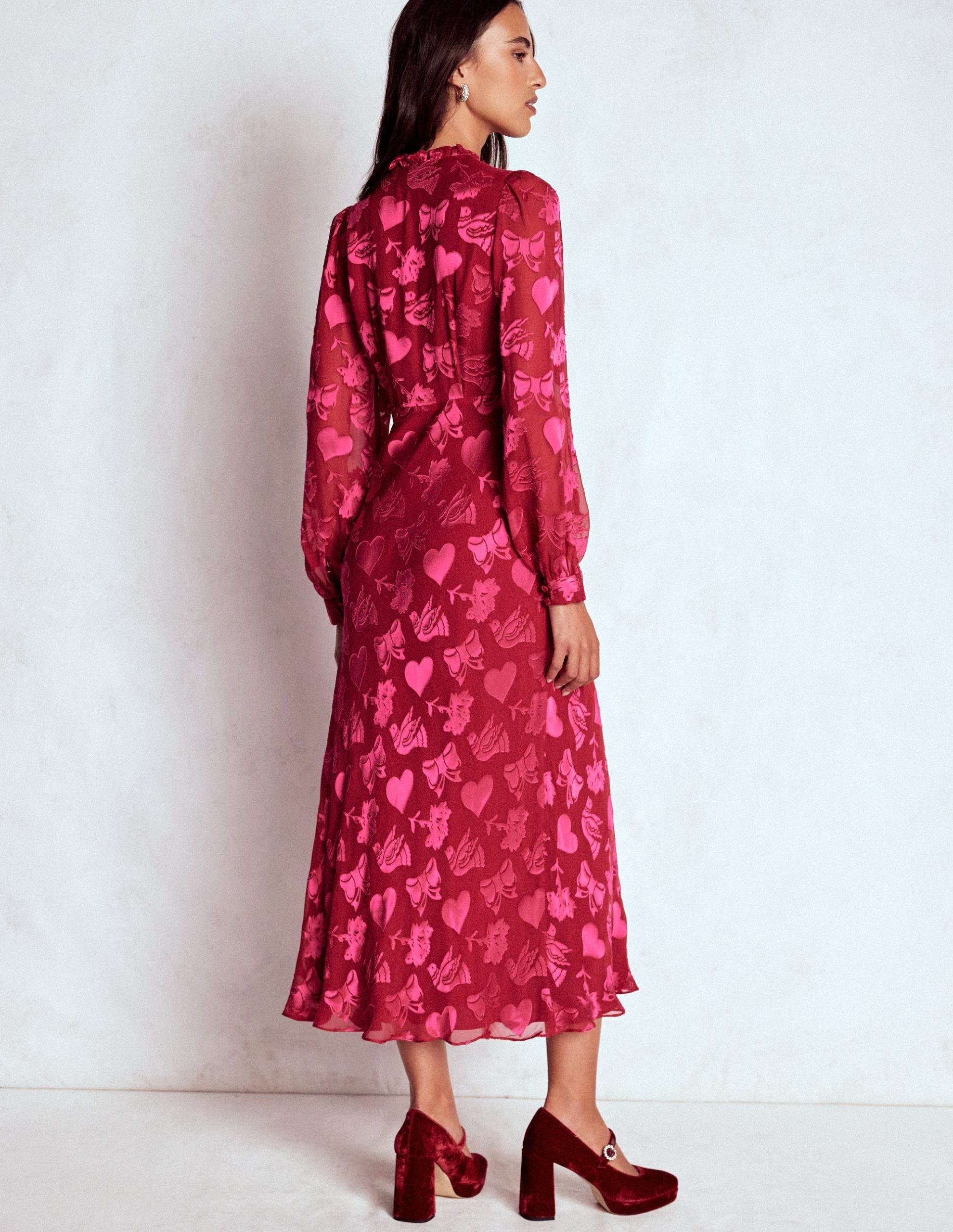 Cassie Devore Midi Tea Dress-Pink Peony. Dainty Medley - Image 4