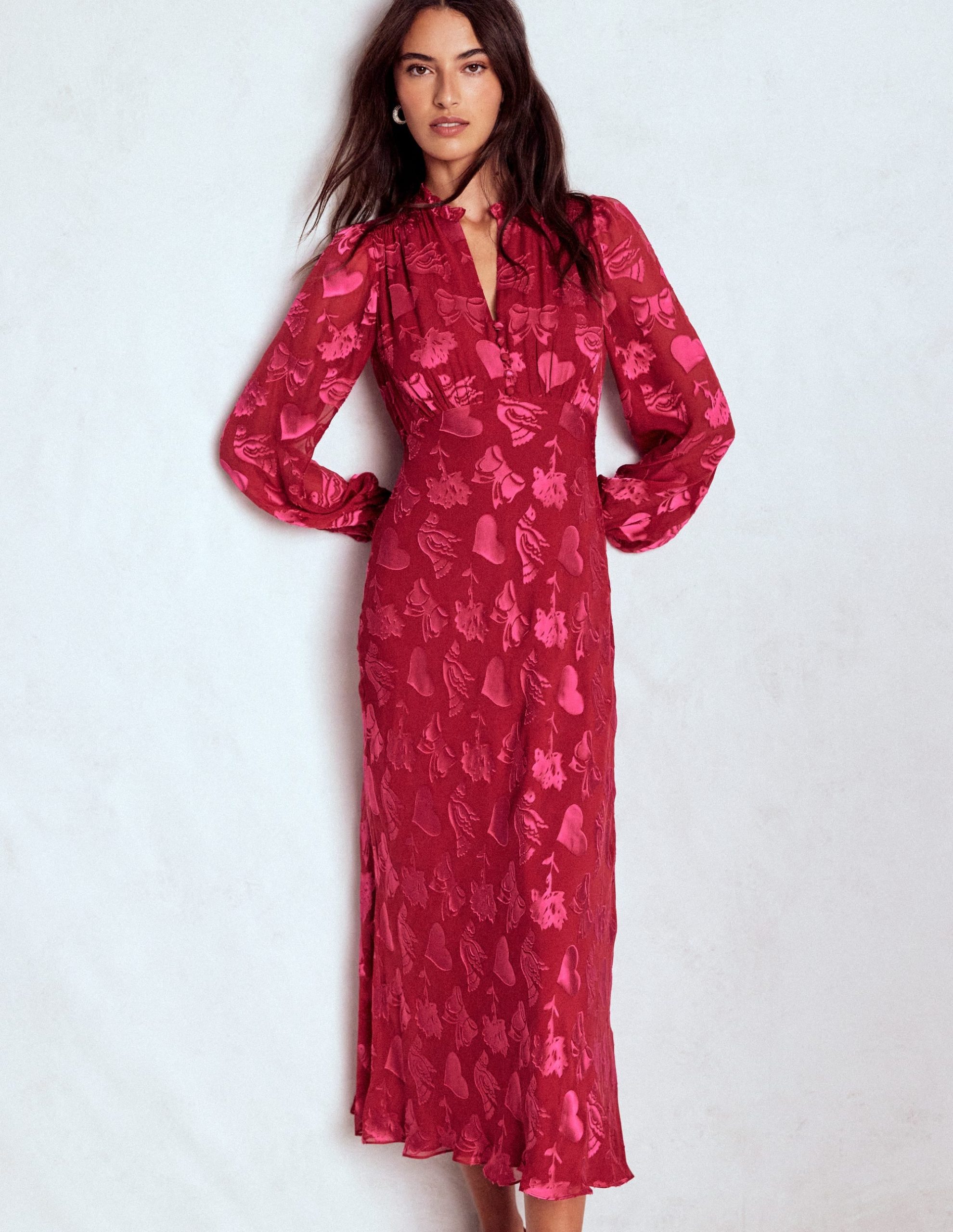 Cassie Devore Midi Tea Dress-Pink Peony. Dainty Medley - Image 5