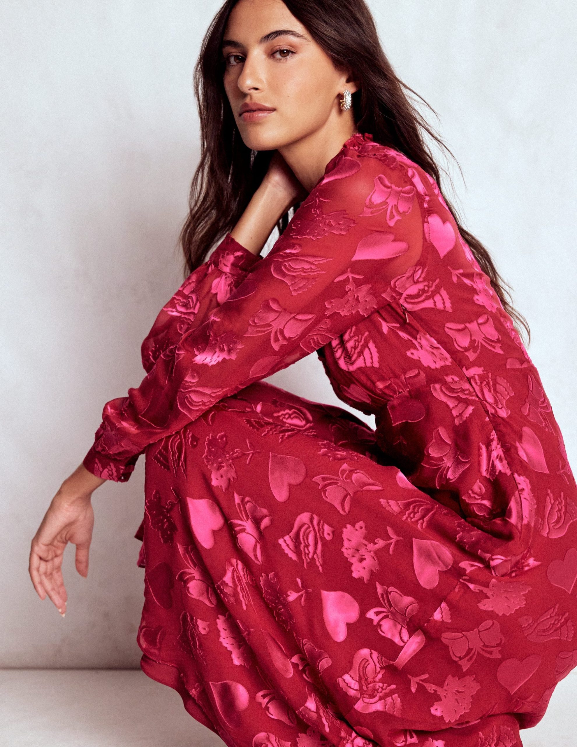 Cassie Devore Midi Tea Dress-Pink Peony. Dainty Medley - Image 6