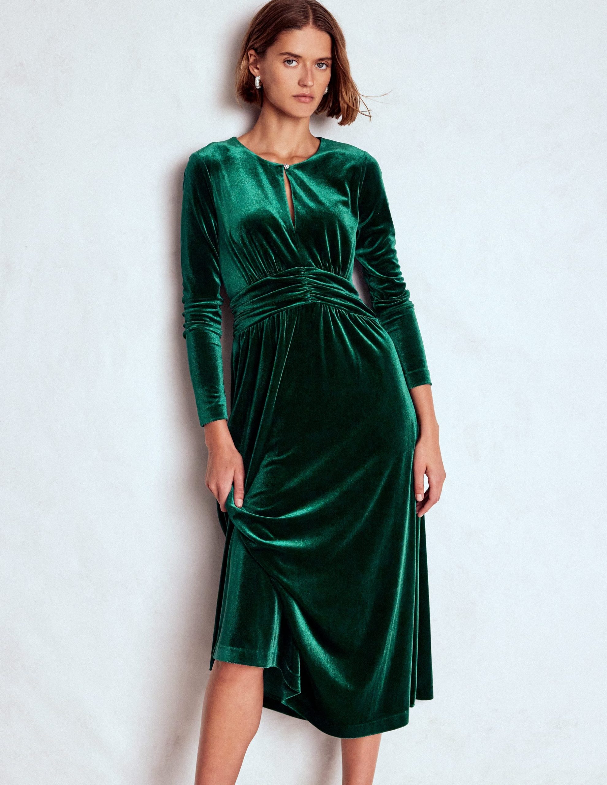 Tilda Velvet Midi Dress-Botanical Garden - Image 4