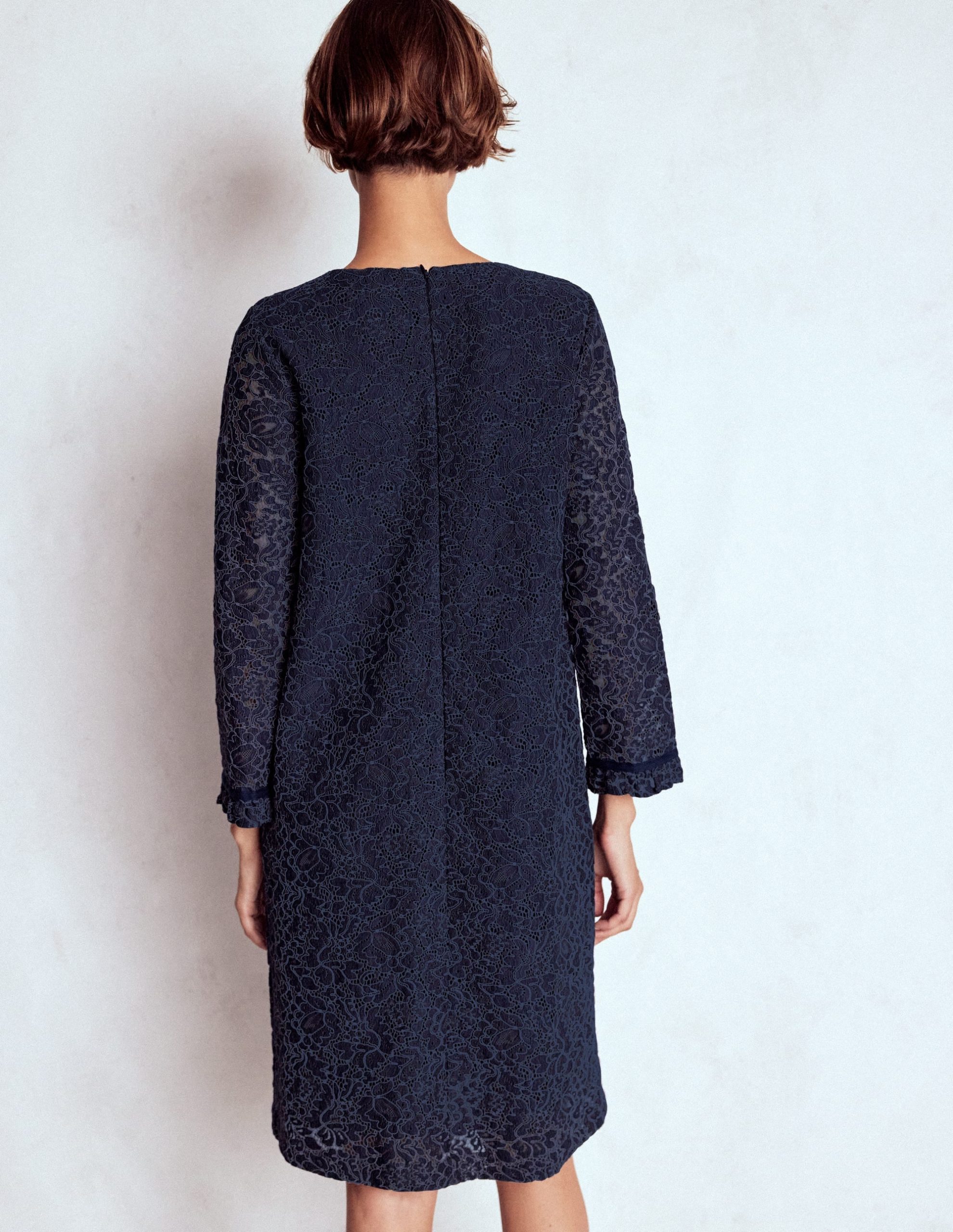 Lace Occasion Mini Dress-Navy - Image 3