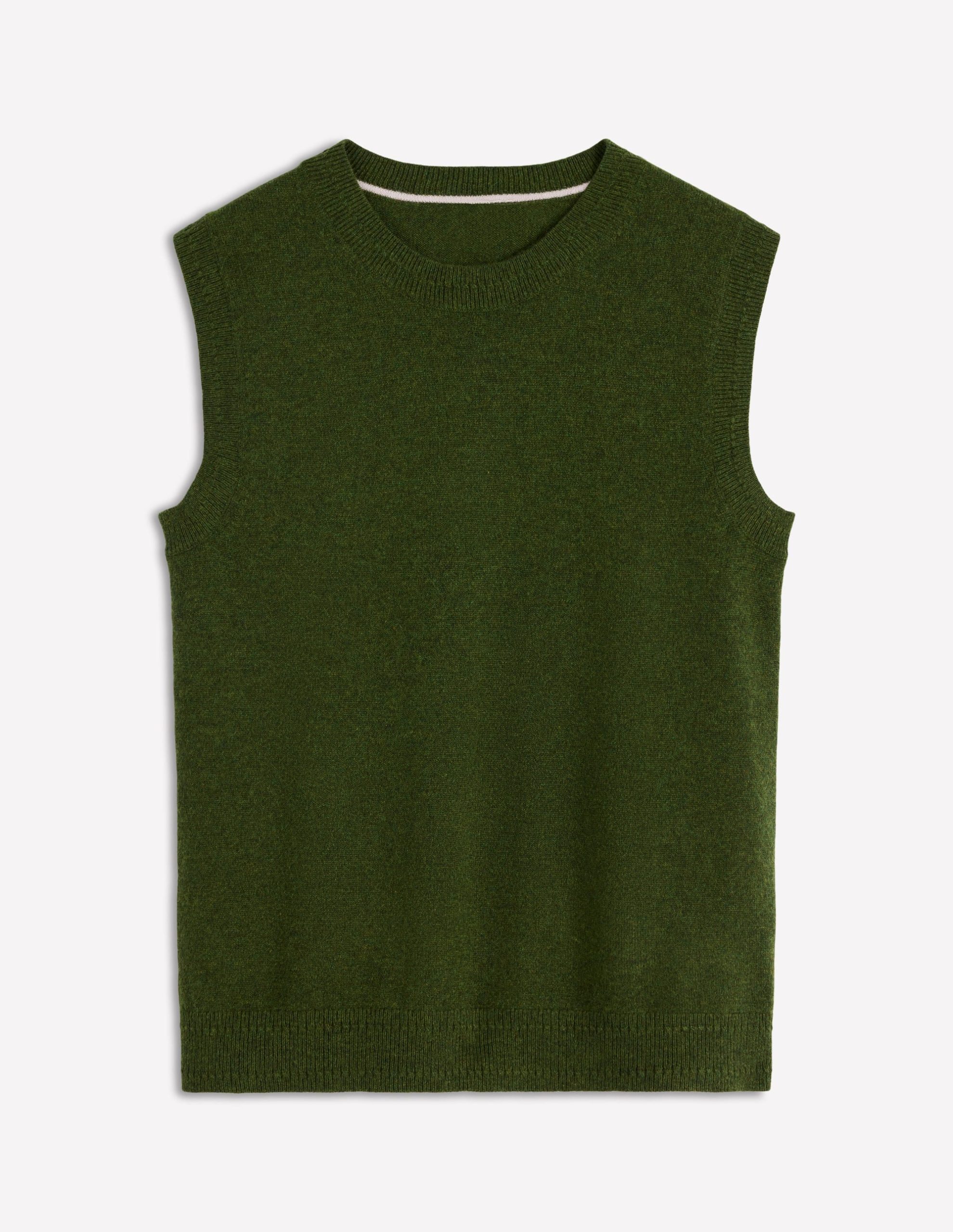Eva Cashmere Vest-Leaf Green Melange - Image 6