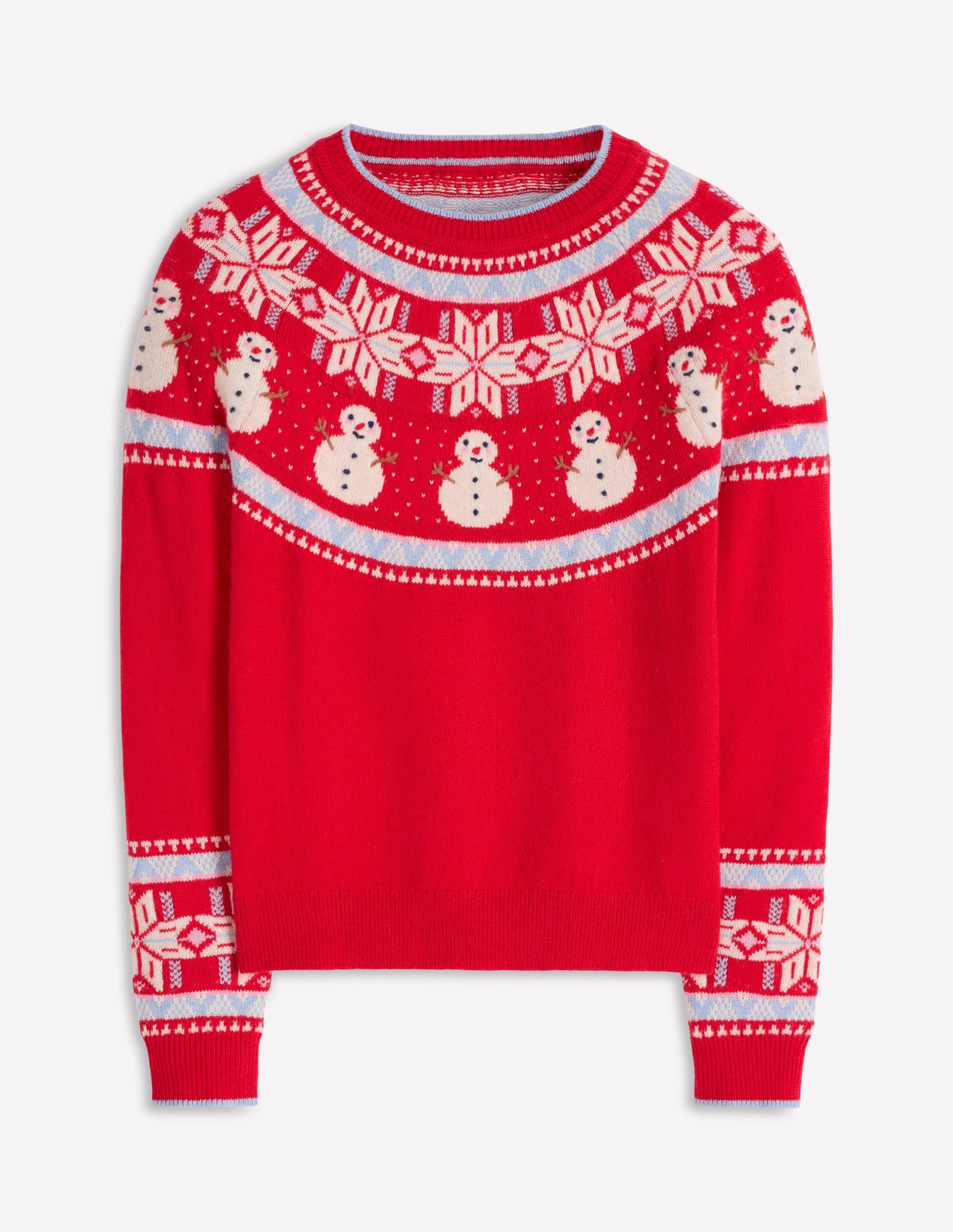 Edie Fair Isle Sweater-Red. Snowman - Image 7