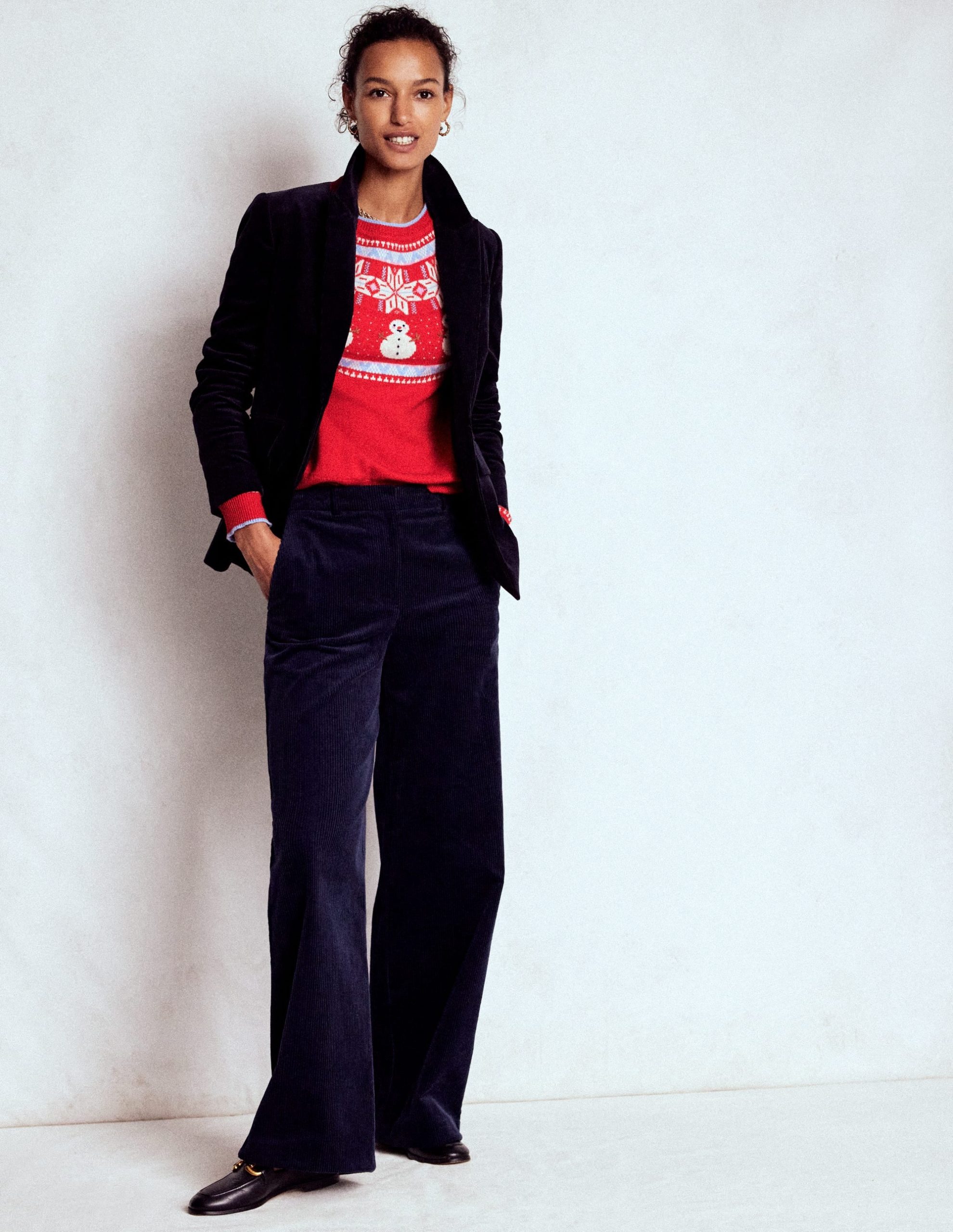 Edie Fair Isle Sweater-Red. Snowman - Image 5