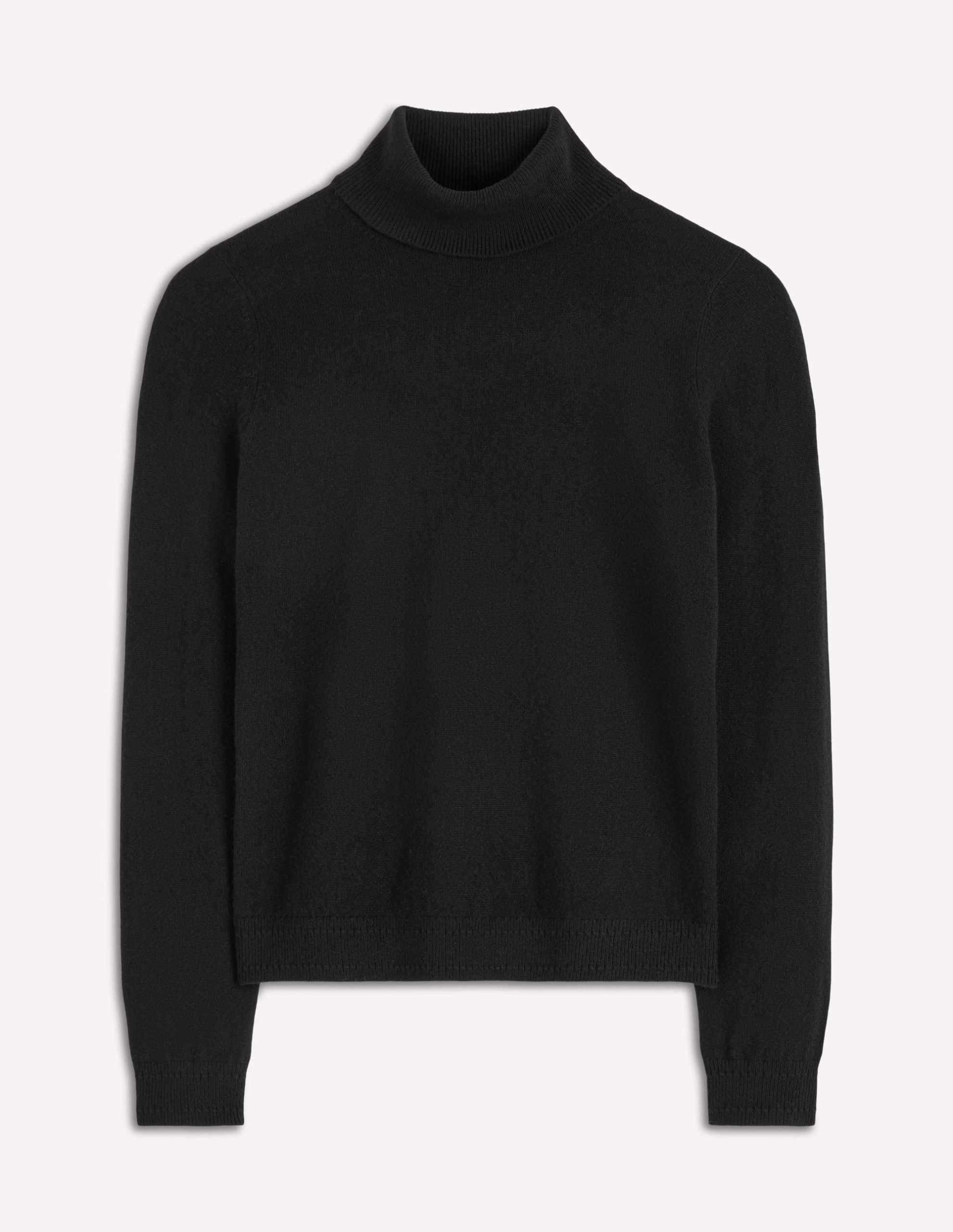 Eva Cashmere Roll Neck Sweater-Black - Image 5