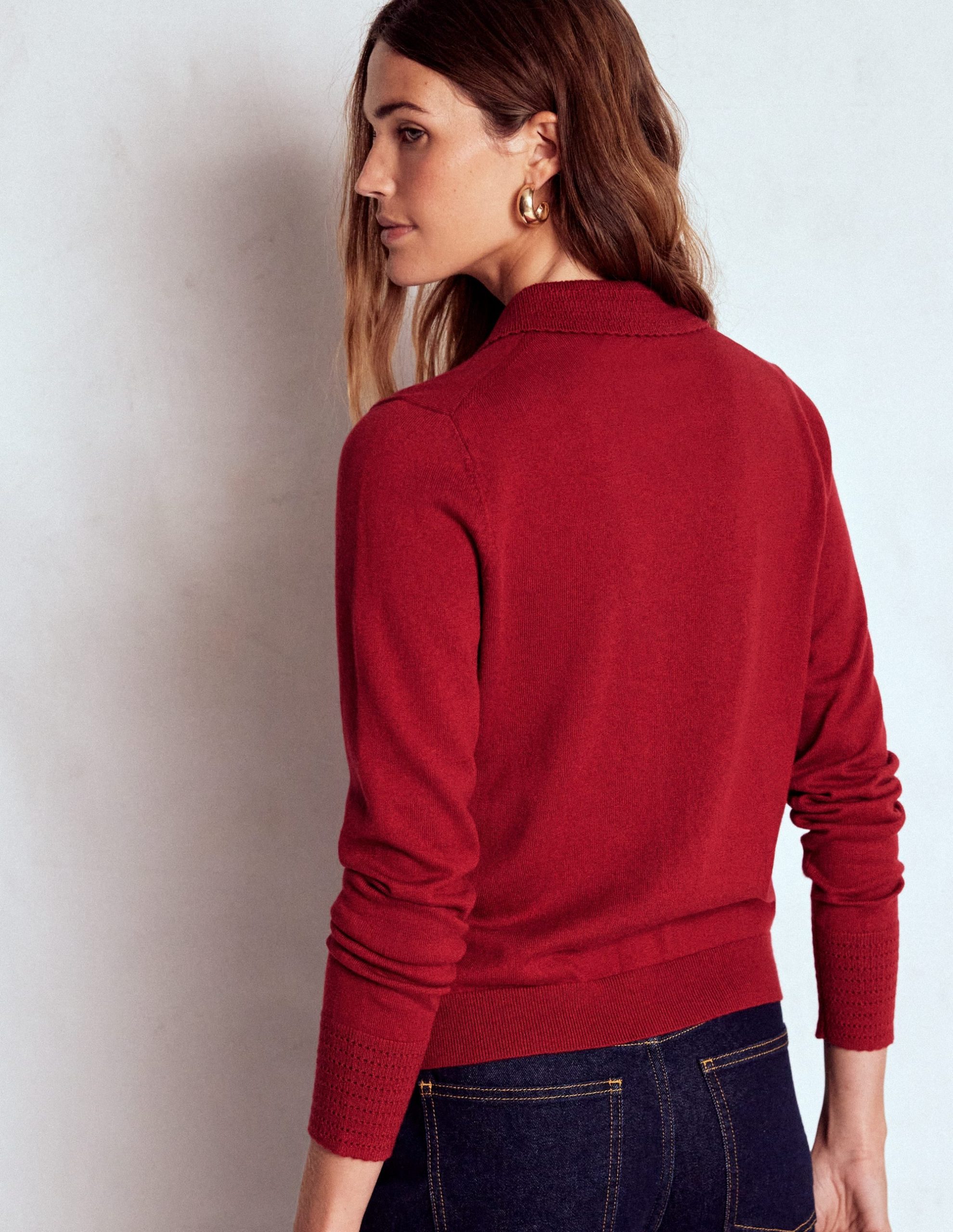 Briony Stitch Cardigan-Crimson Red - Image 3