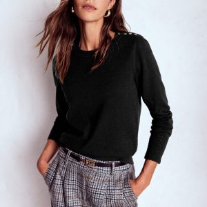 Briony Stitch Sweater-Black