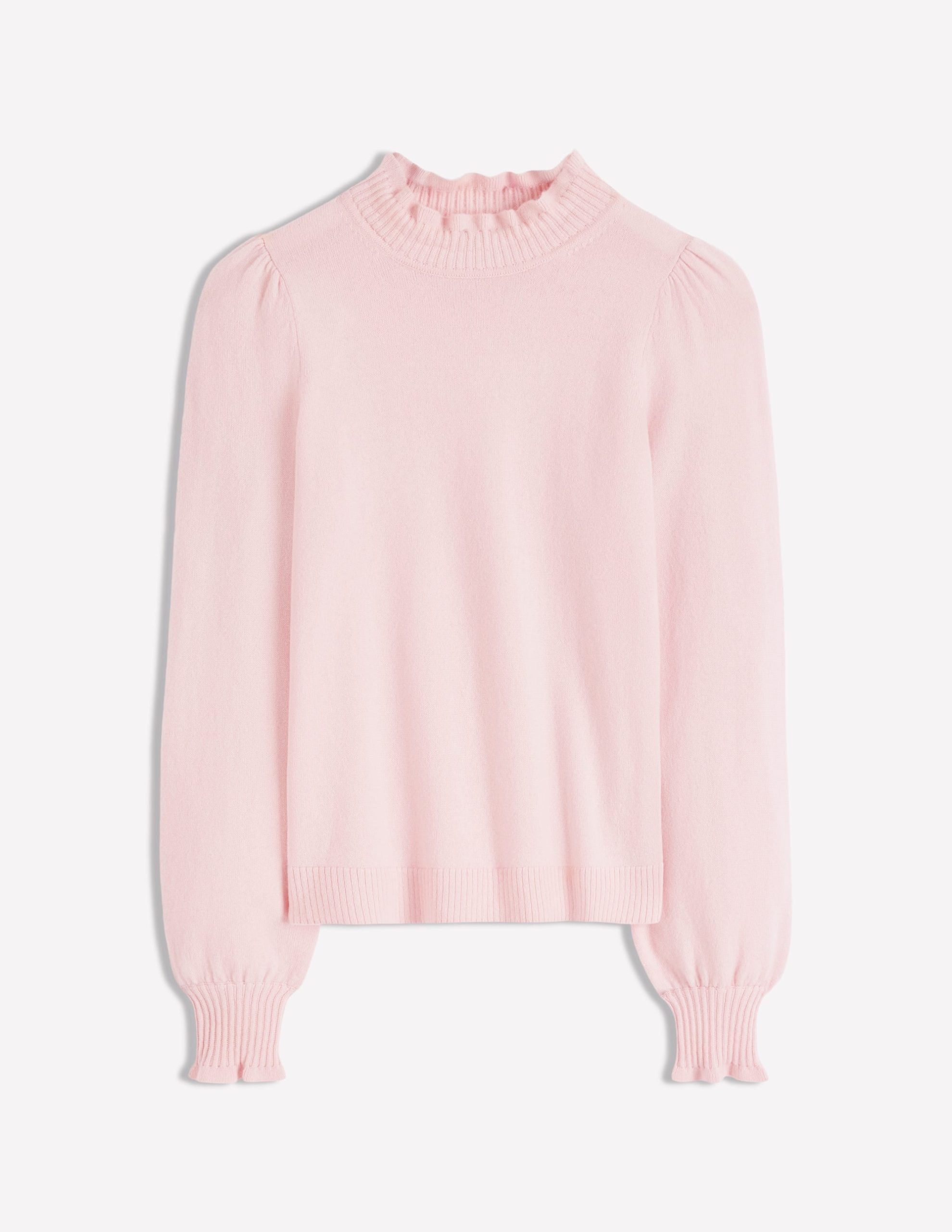 Frill Trim Cashmere Sweater-Chalk Pink - Image 5