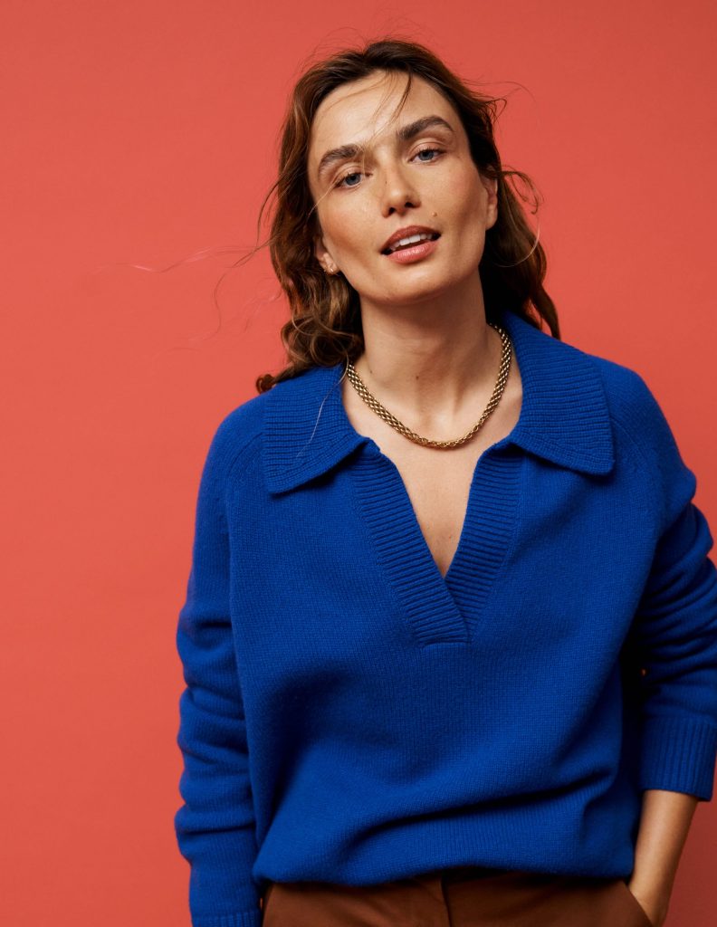 Marion Merino Henley Sweater-Blue Heron