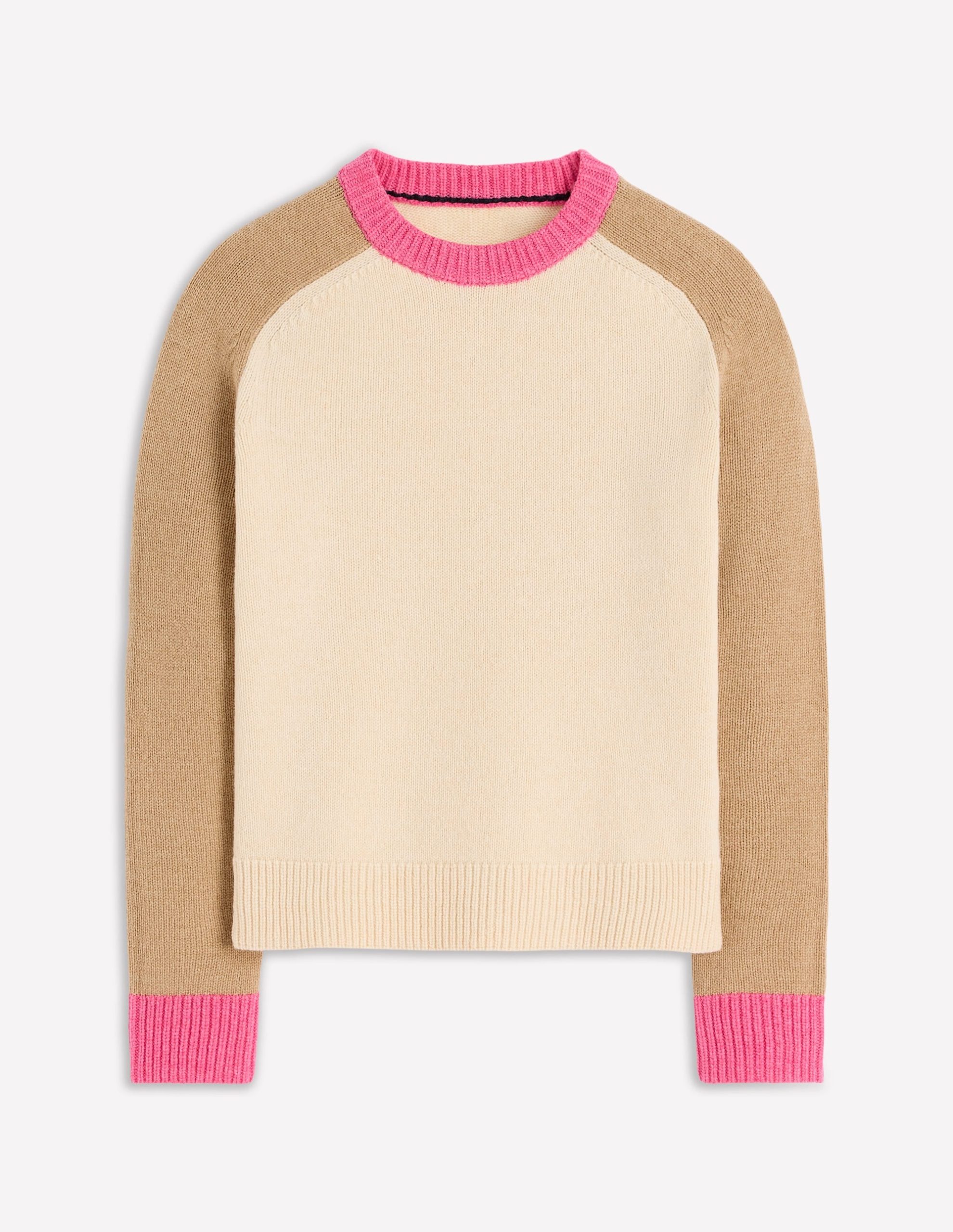 Marion Merino Sweater-Warm Ivory. Colourblock - Image 6