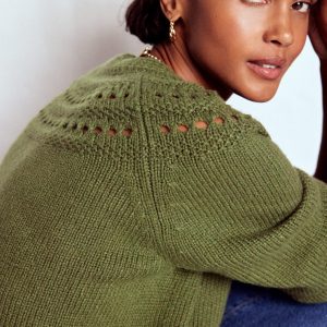 Fluffy Chunky Sweater-Woodland Green