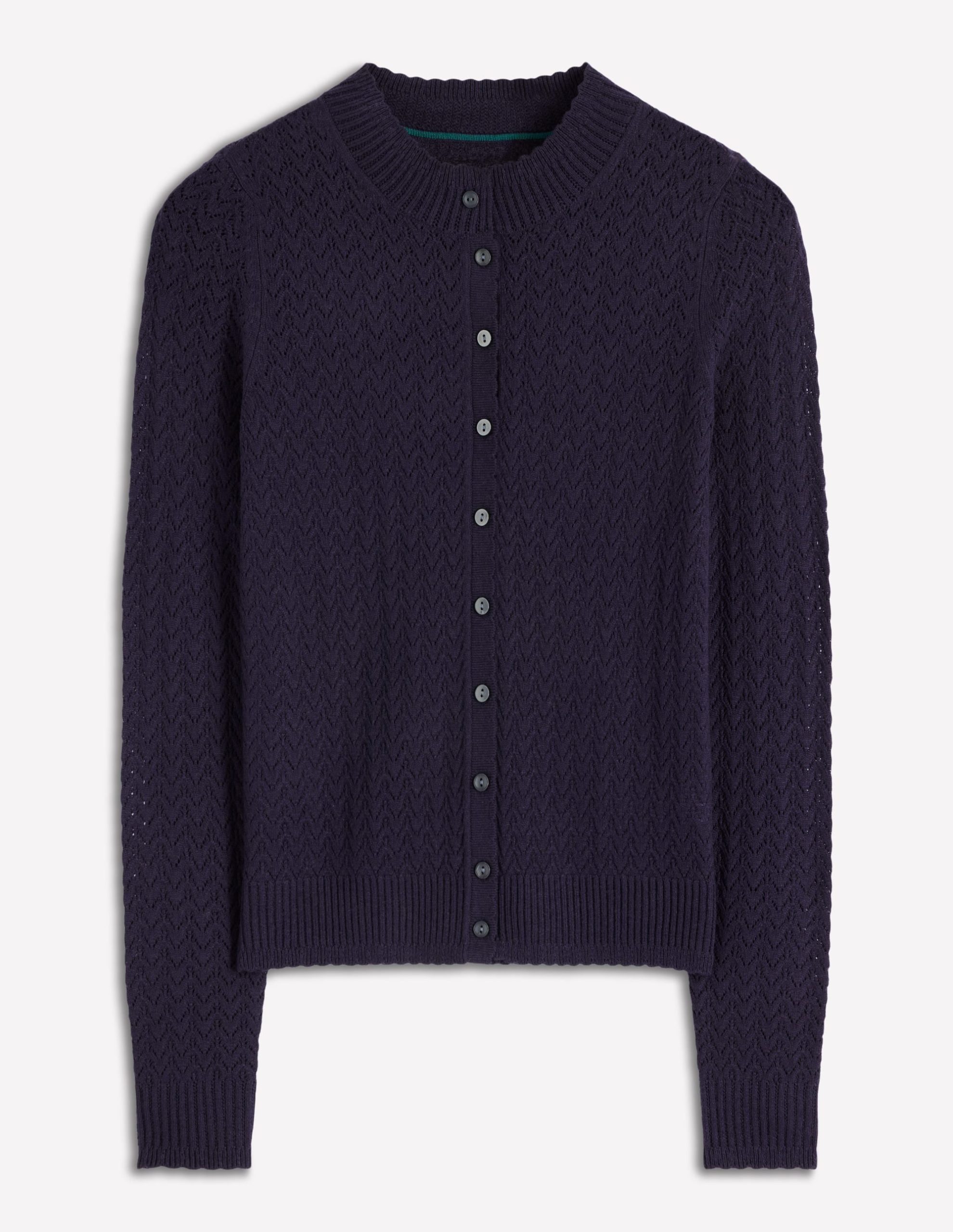 Diane Pointelle Cardigan-Navy - Image 6