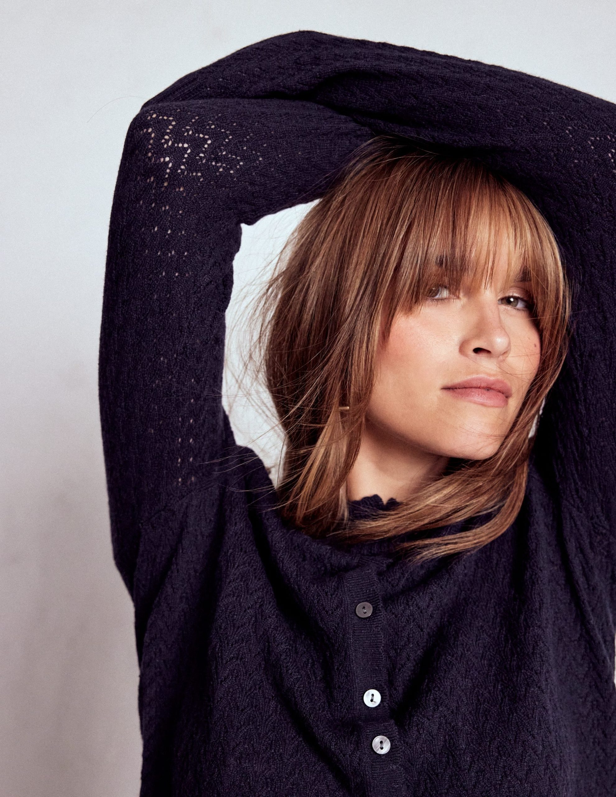 Diane Pointelle Cardigan-Navy - Image 2