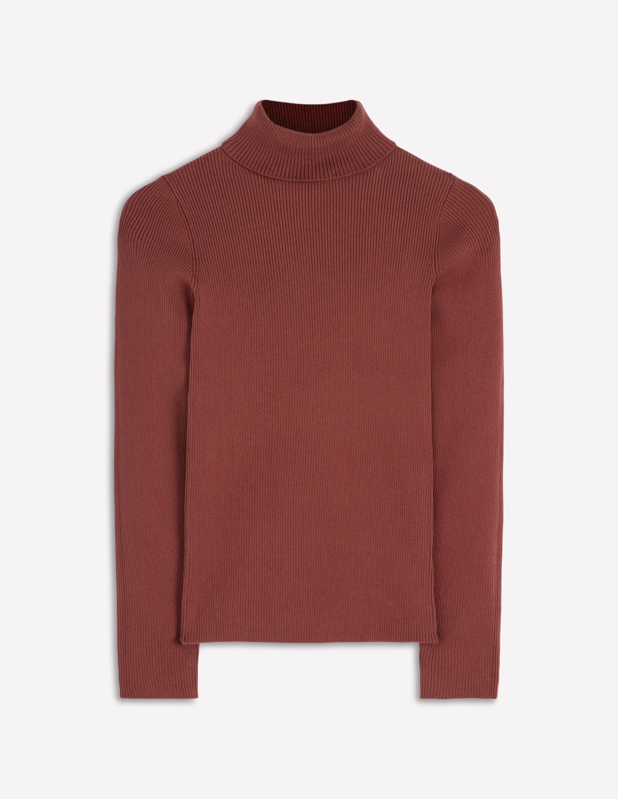 Emilia Roll Neck Sweater-Hot Chocolate Brown - Image 5