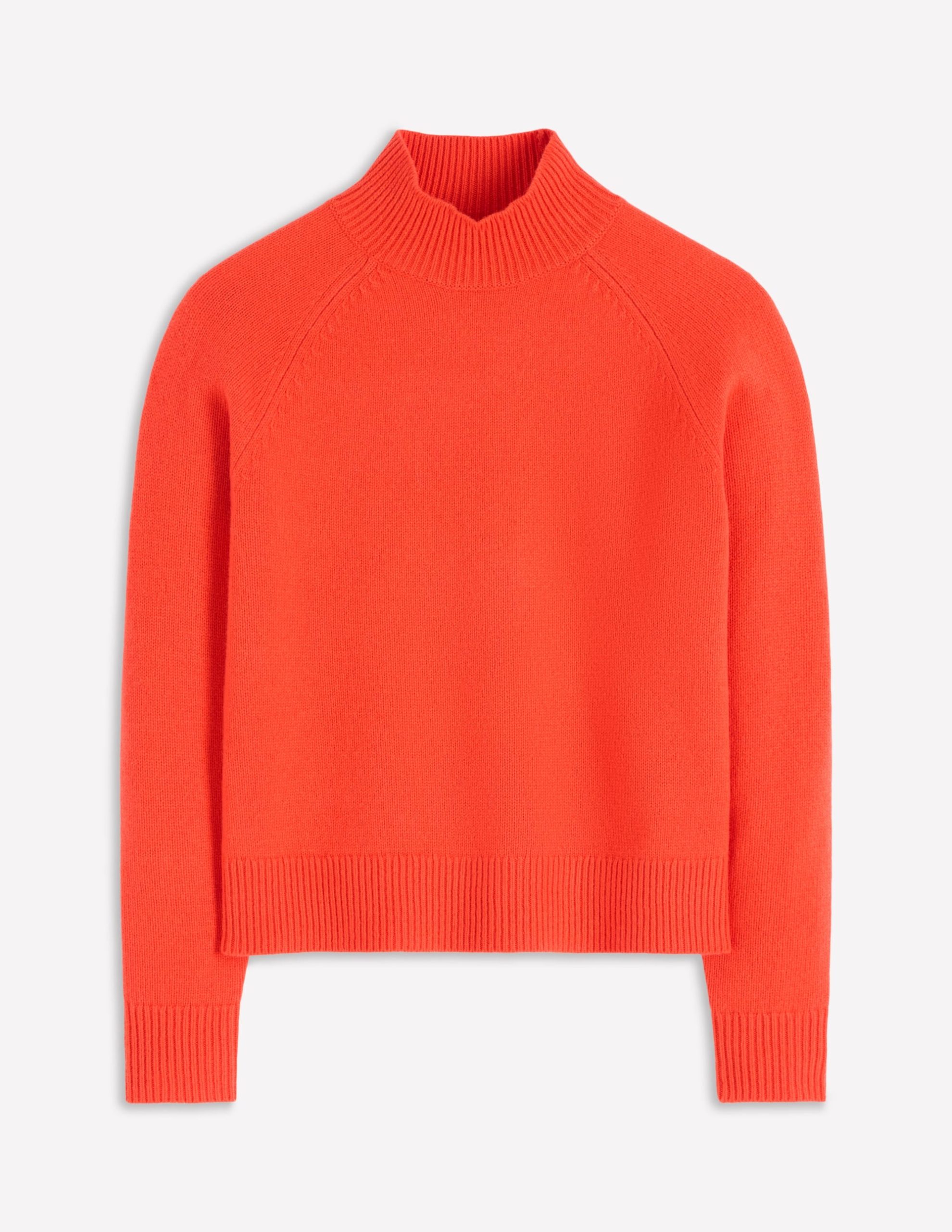 Marion Merino Rib Neck Sweater-Gladioli Orange - Image 7