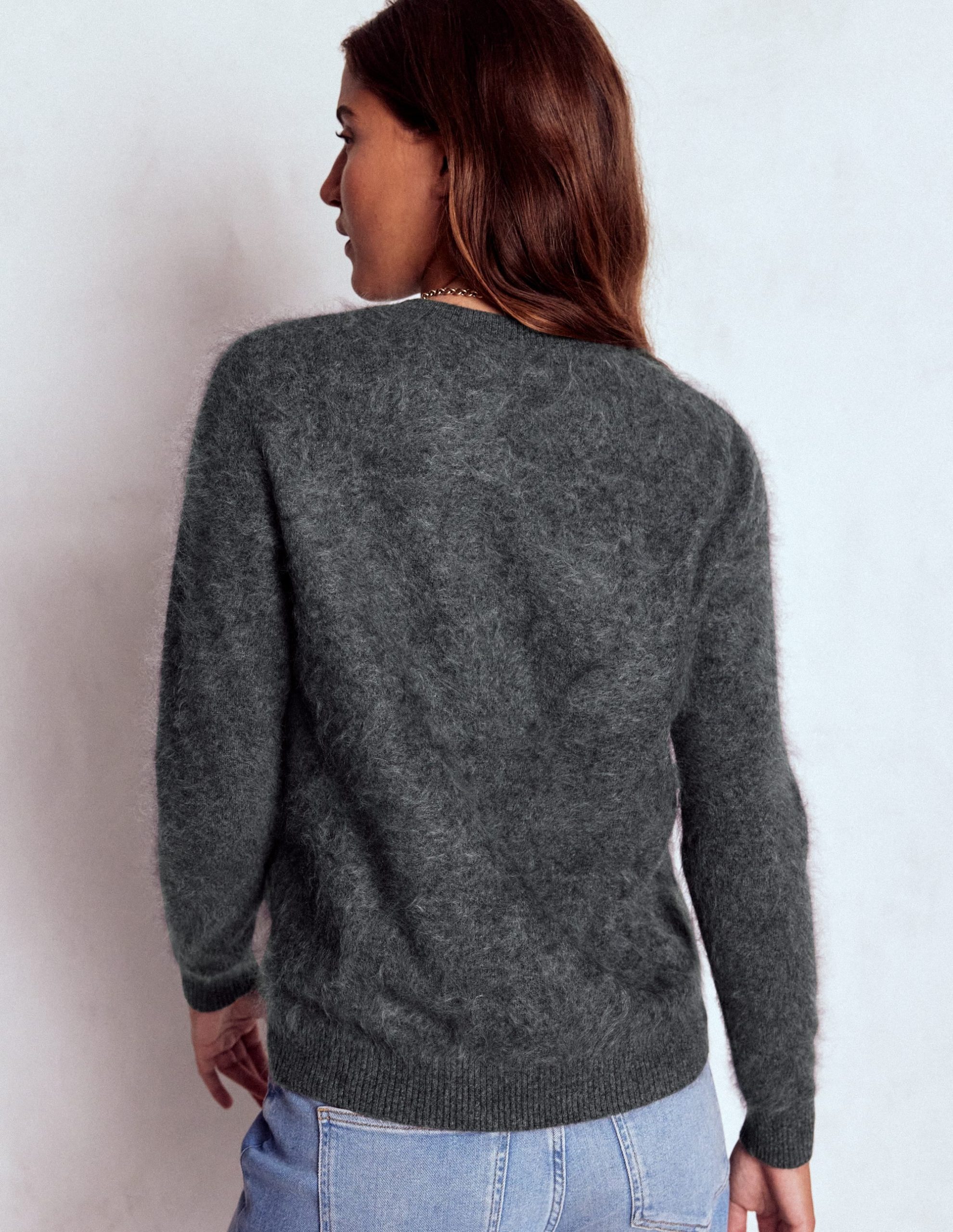 Brushed Cashmere Sweater-Slate Grey - Image 3