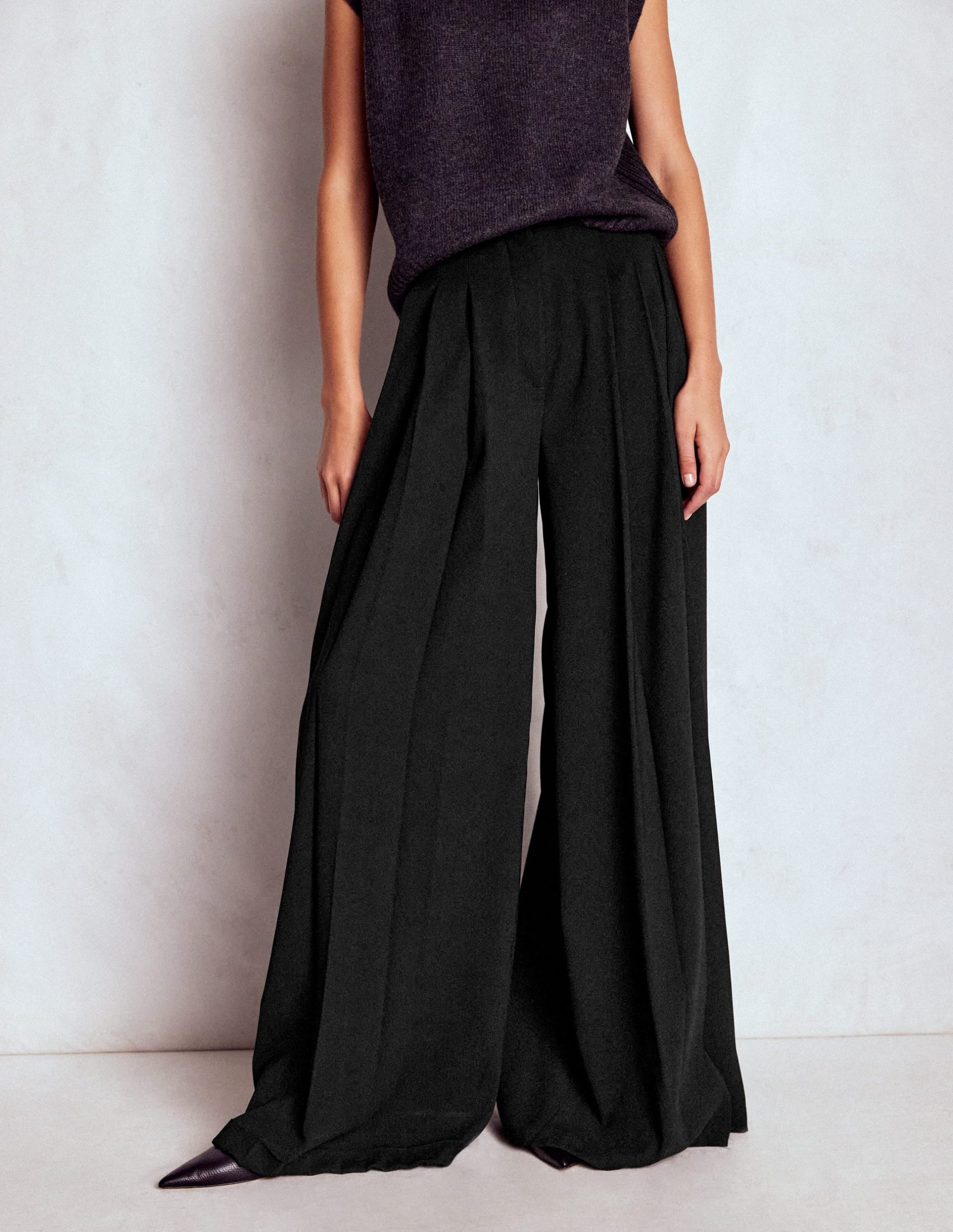 Regent Wide Leg Pants-Black - Image 4