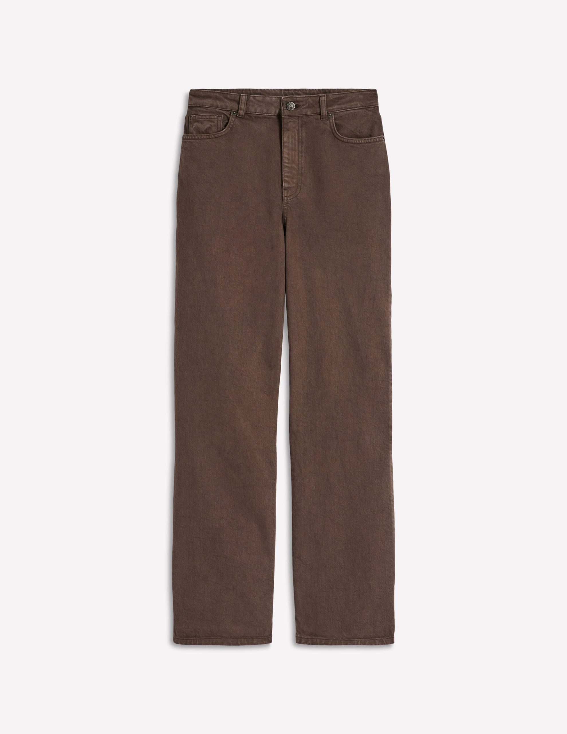 High Rise Column Leg Jeans-Chocolate Brown - Image 6