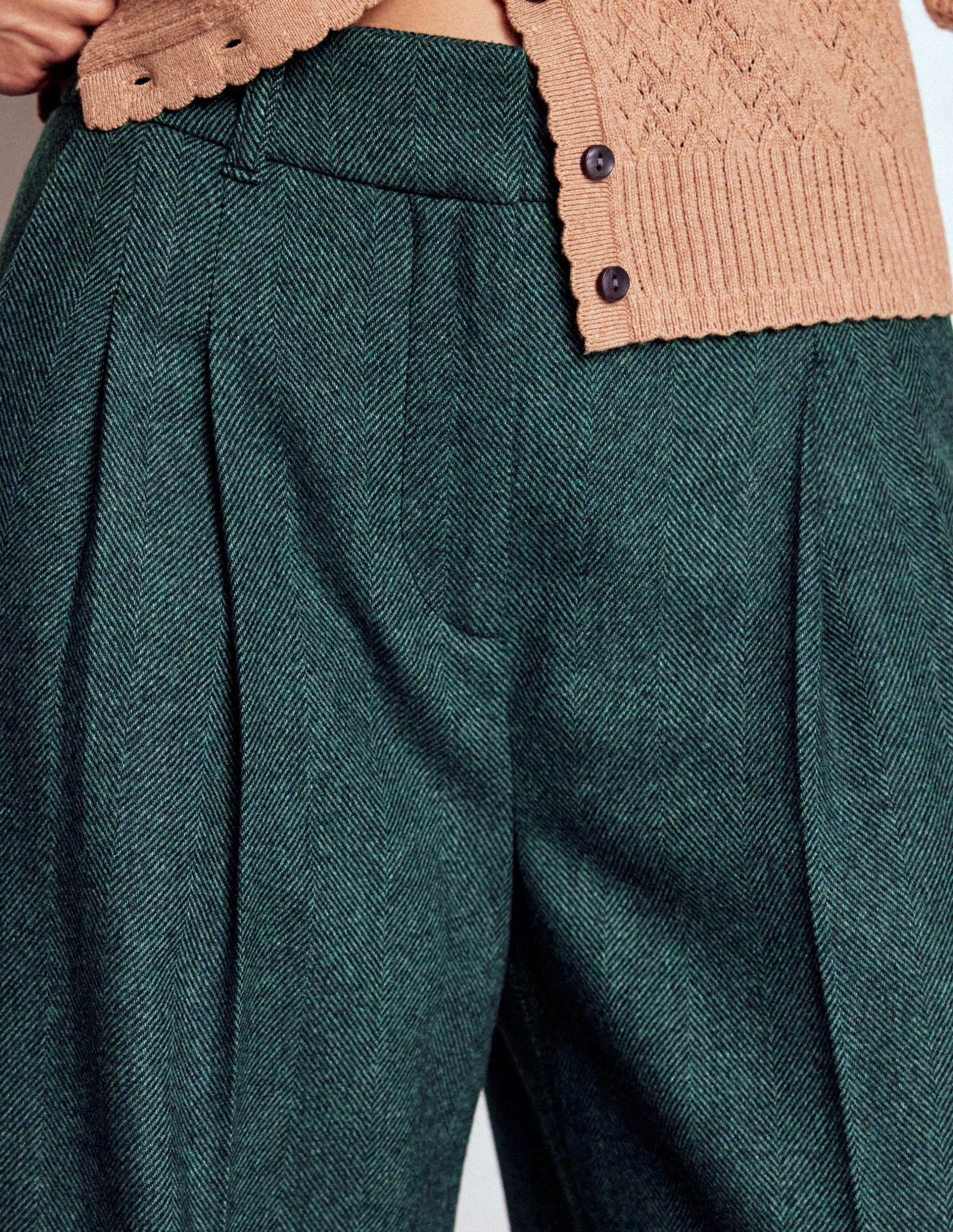 Kensington Tailored Pants-Green and Navy Herringbone - Image 2